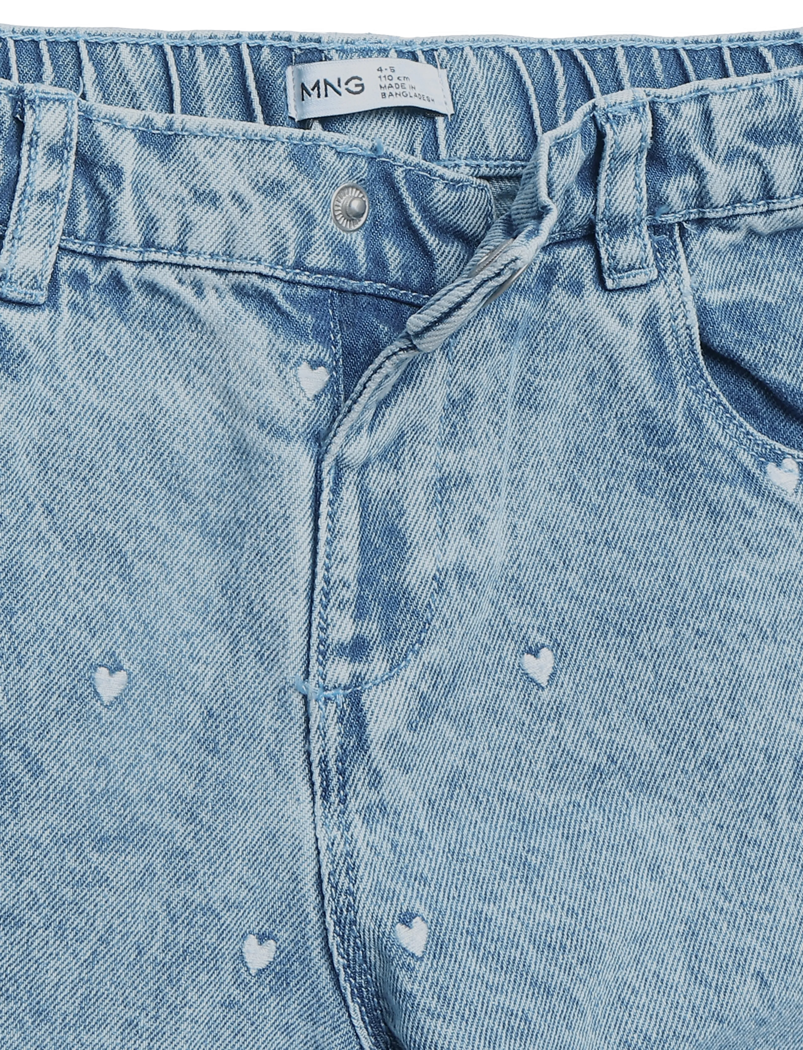 Mango - Palazzo jeans with embroidered hearts - brede jeans - open blue - 2