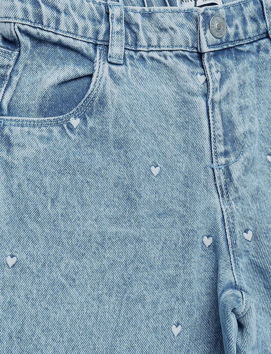 Mango - Palazzo jeans with embroidered hearts - brede jeans - open blue - 4