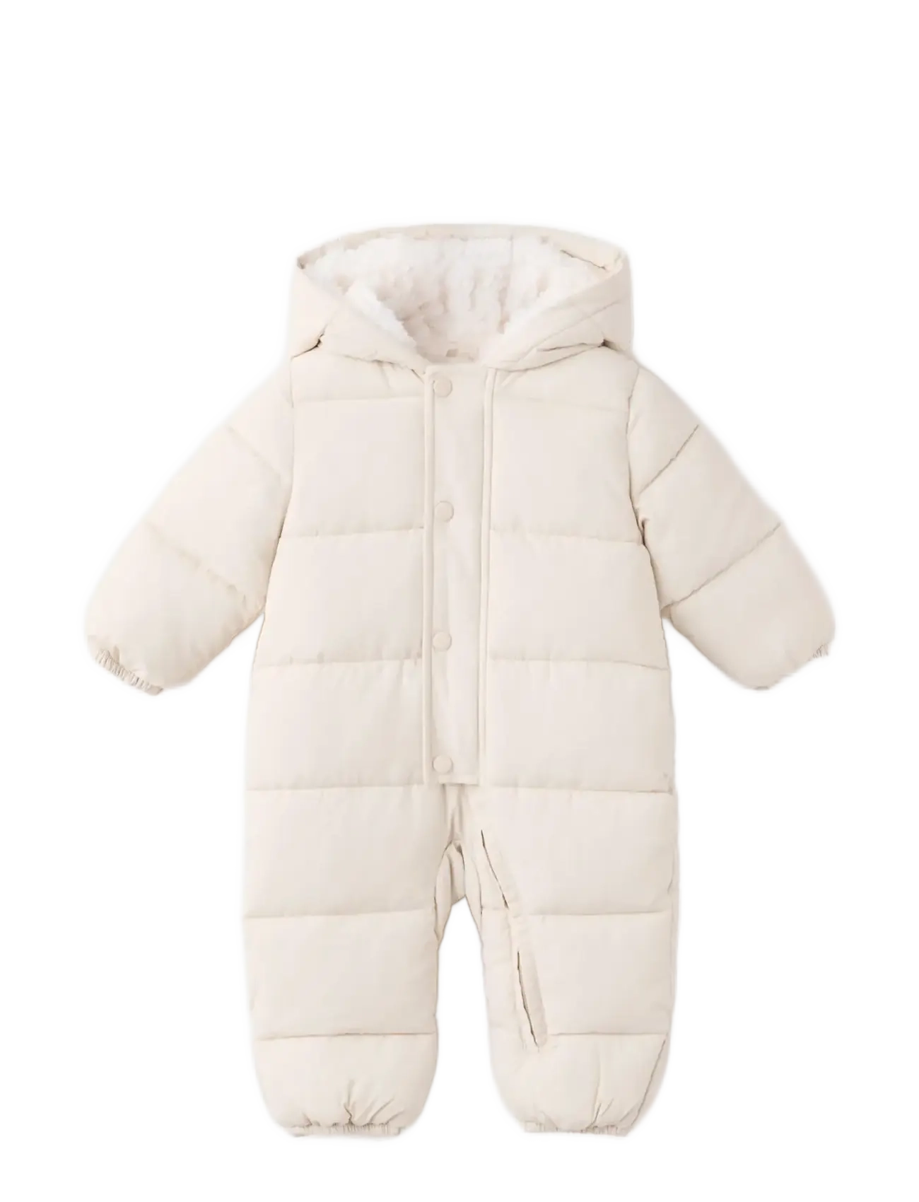Mango Quilted hoodie with fur hood - Flyverdragter - LT PASTEL BROWN / beige