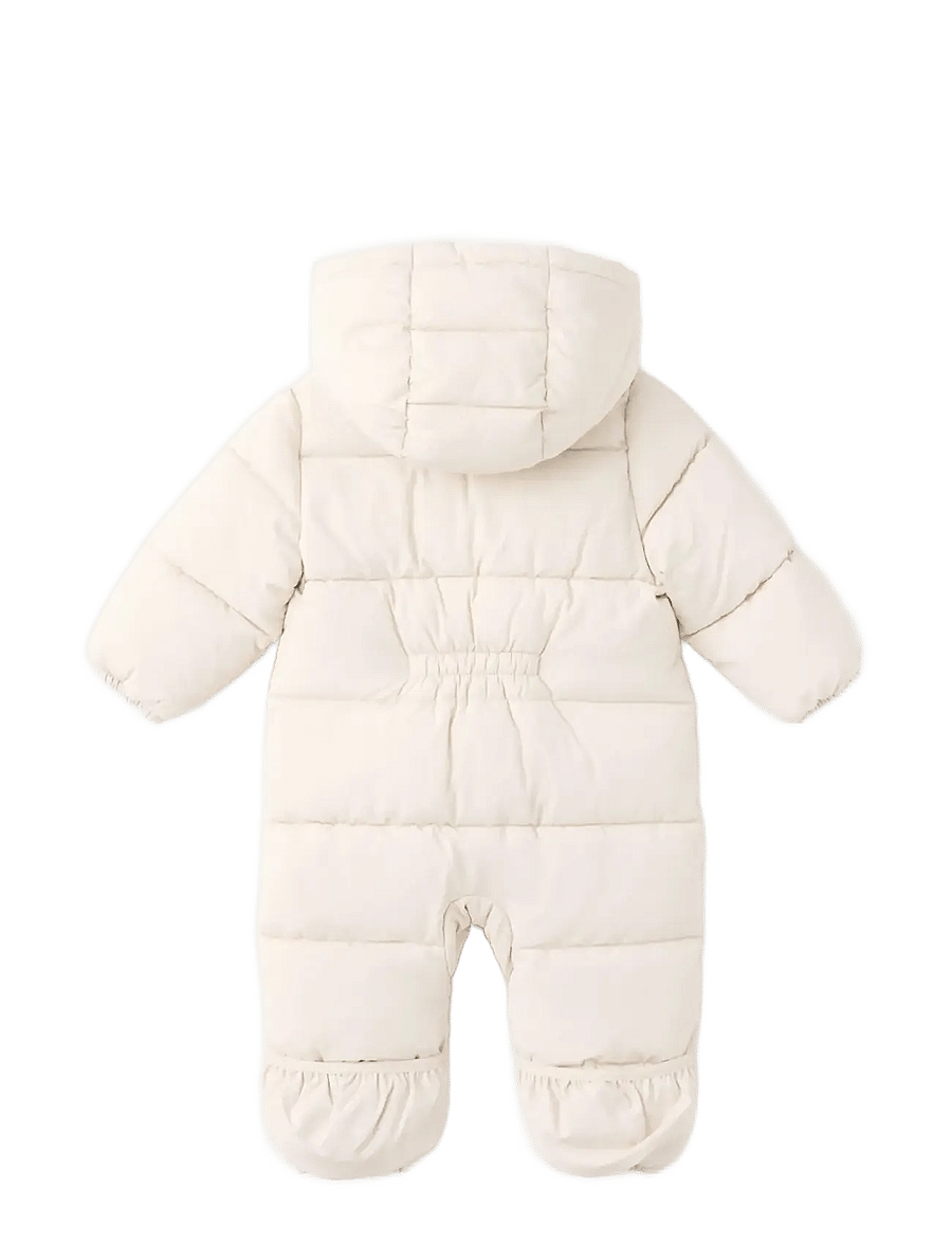 Mango - Quilted hoodie with fur hood - vinteroveraller - lt pastel brown - 1