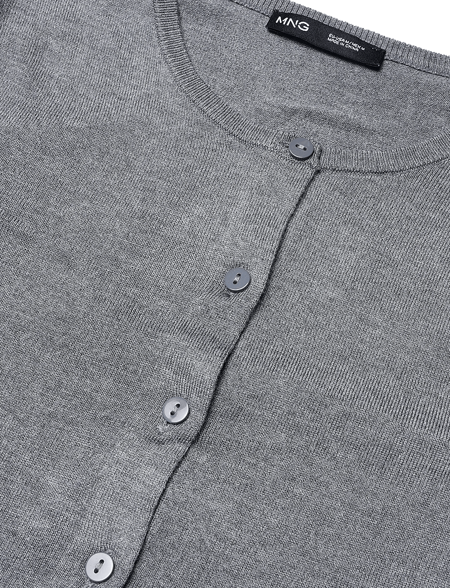 Mango - Knitted button cardigan - koftor - grey - 4