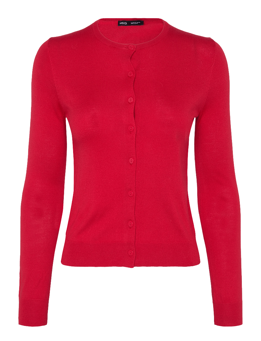 Mango - Knitted button cardigan - cardigans - red - 0