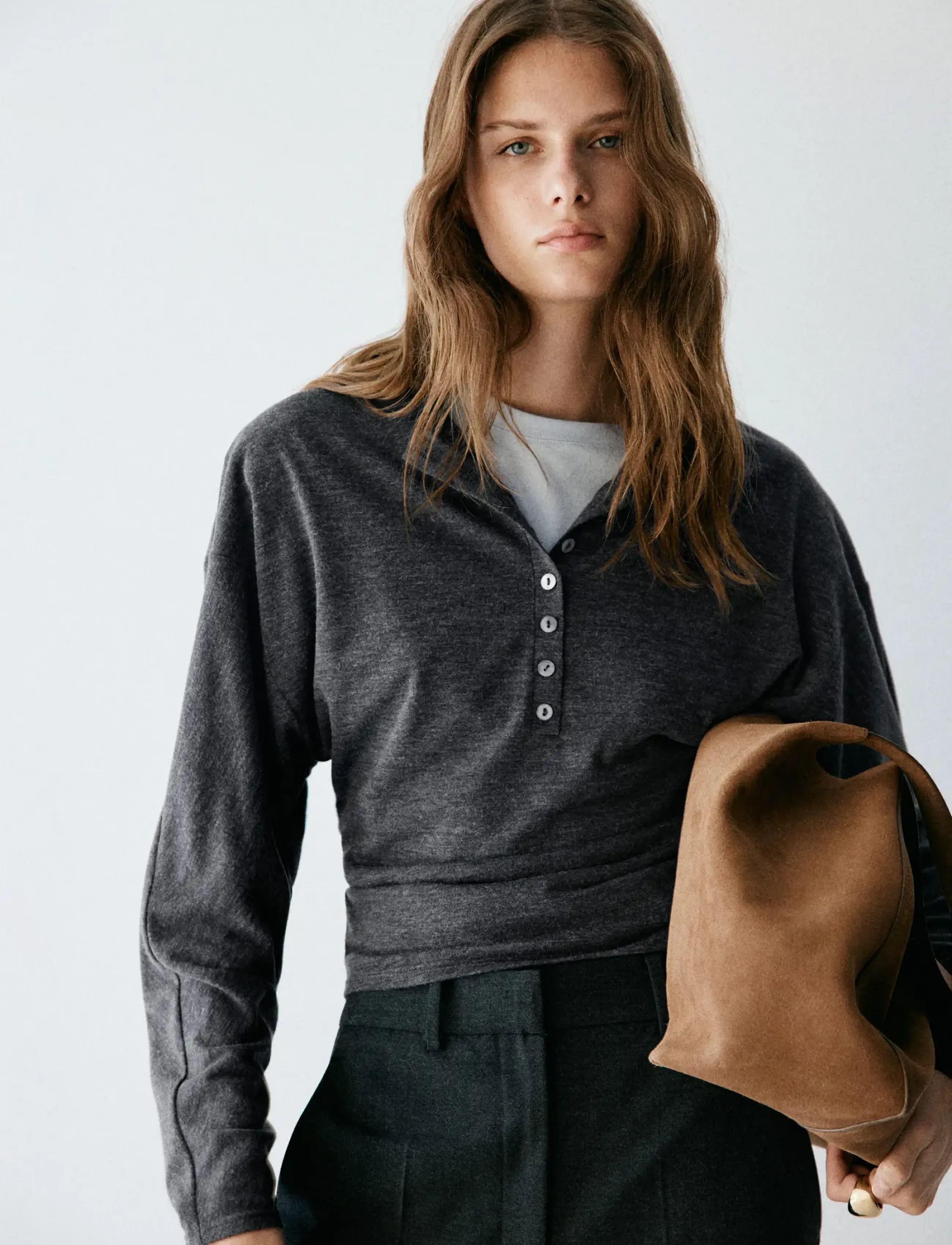 Mango - Buttoned knit sweater - stickade tröjor - grey - 0