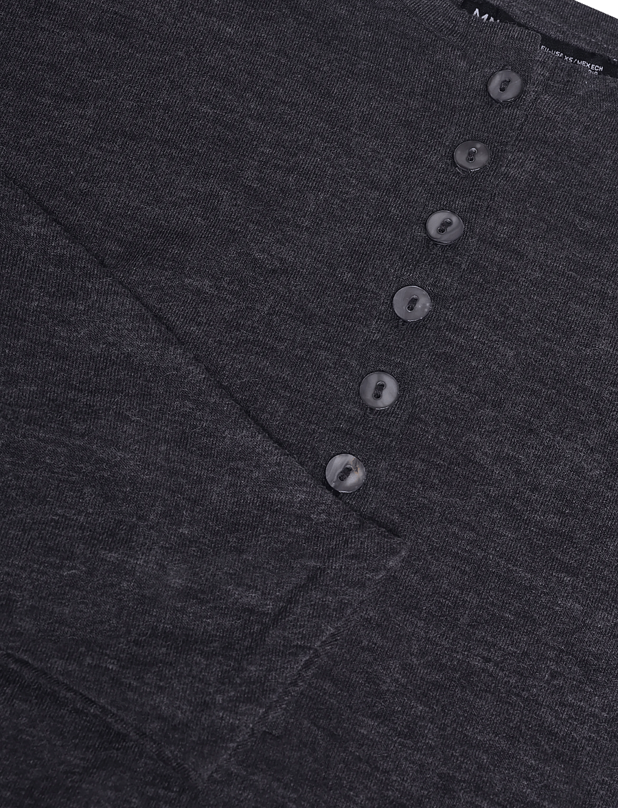 Mango - Buttoned knit sweater - stickade tröjor - grey - 4