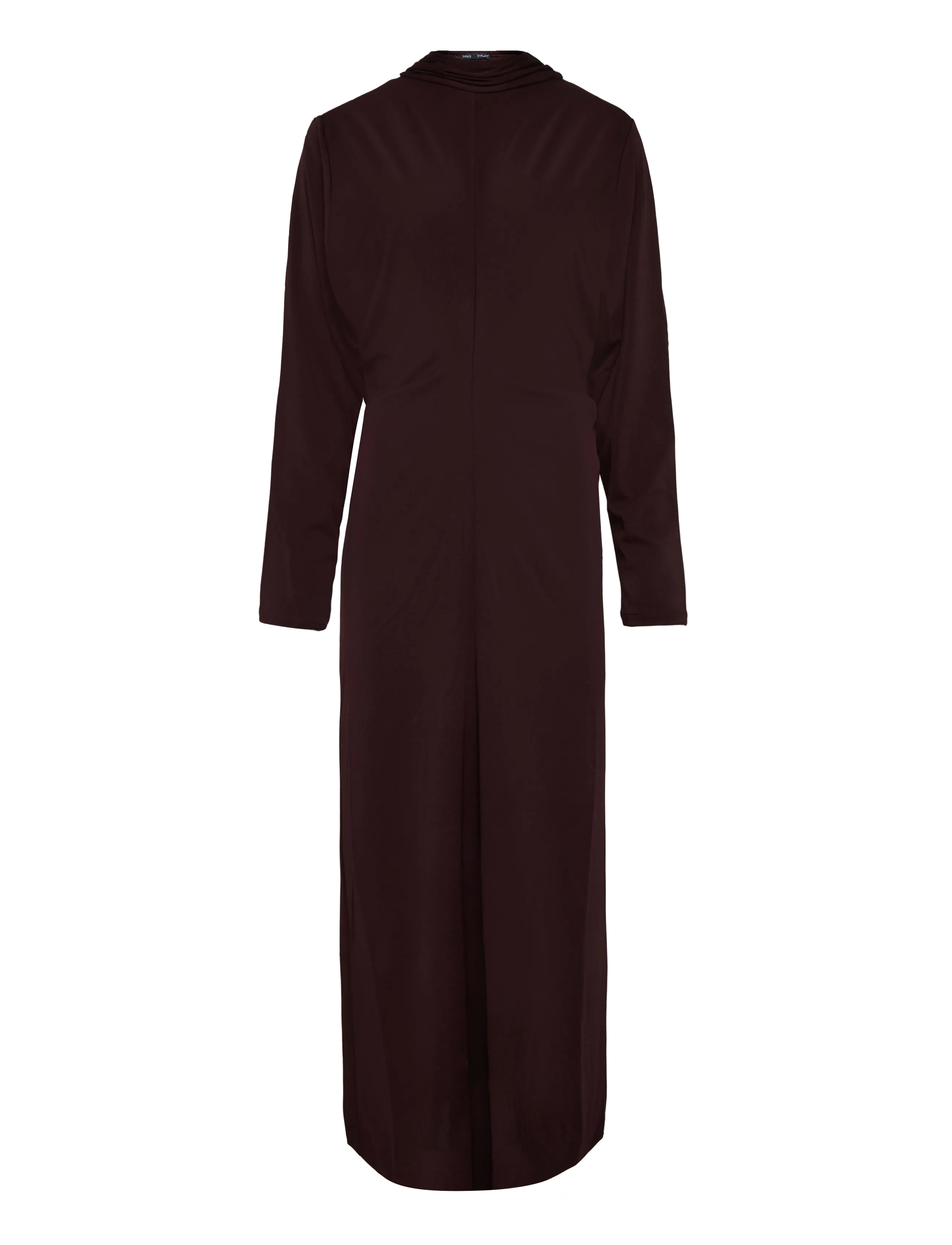 Mango Ruched side knitted dress - Streetstyle - DARK RED / burgundy