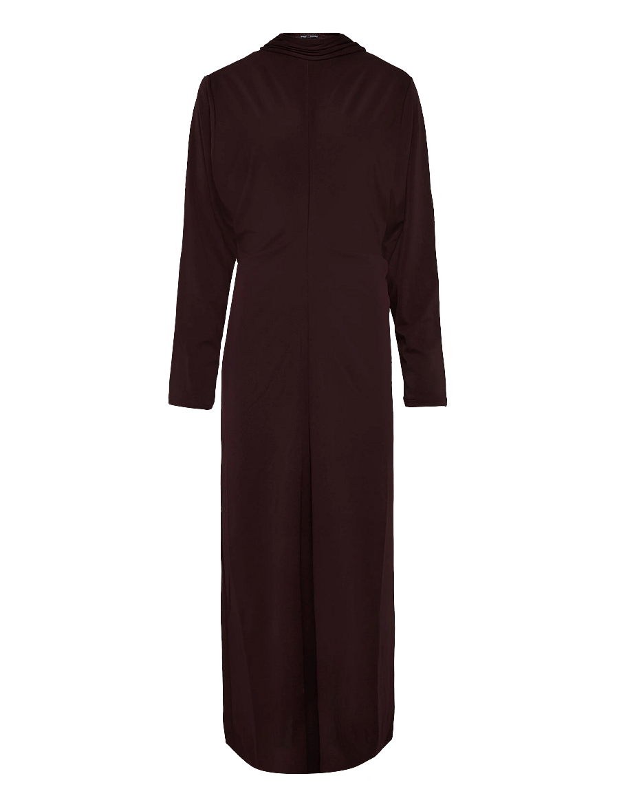 Mango - Ruched side knitted dress - strikkjoler - dark red - 0