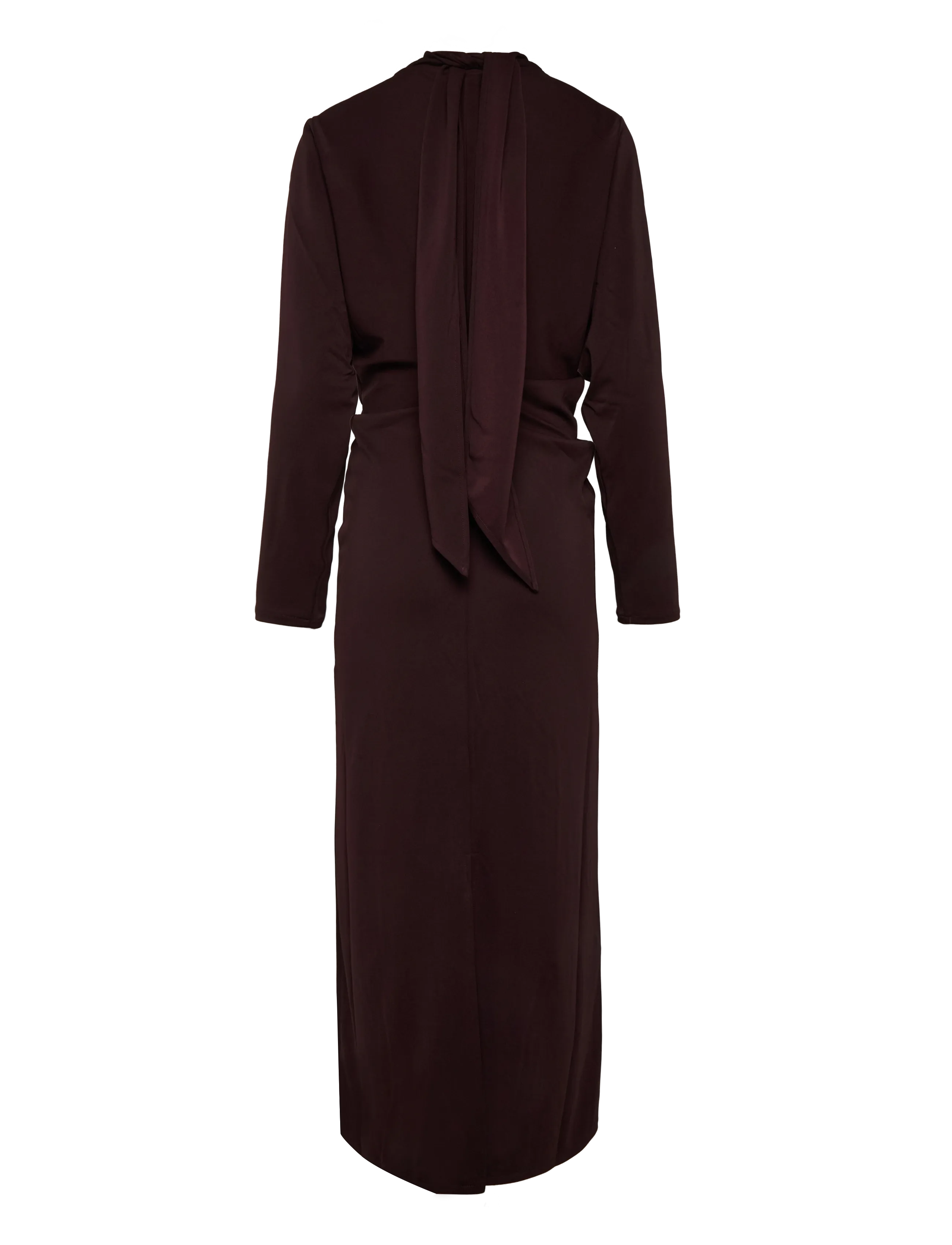 Mango - Ruched side knitted dress - dark red - 1