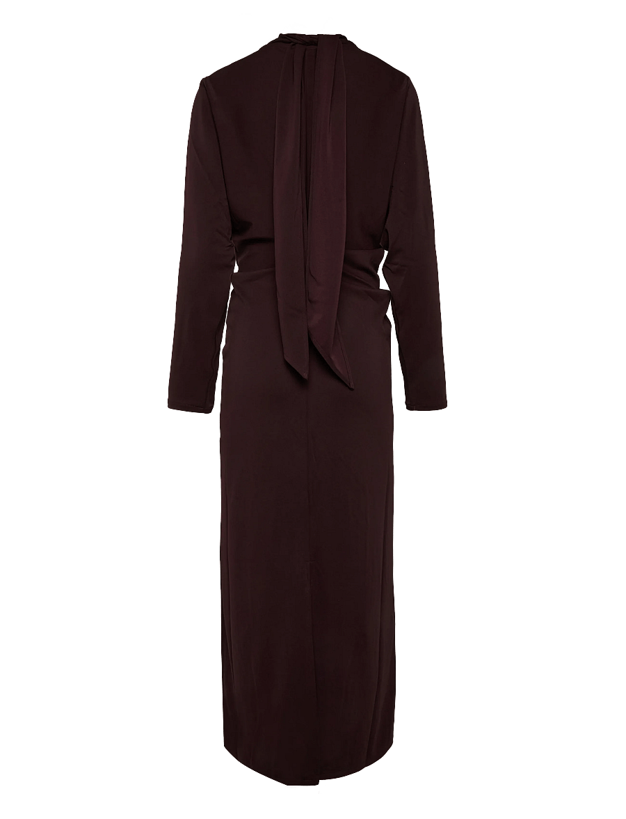 Mango - Ruched side knitted dress - strikkjoler - dark red - 1