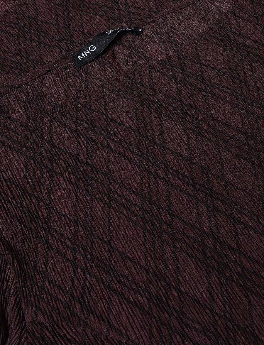 Mango - Long-sleeved checked dress - strikkjoler - brown - 2