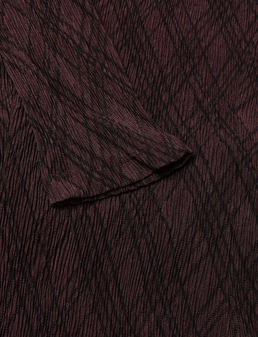 Mango - Long-sleeved checked dress - strikkjoler - brown - 3
