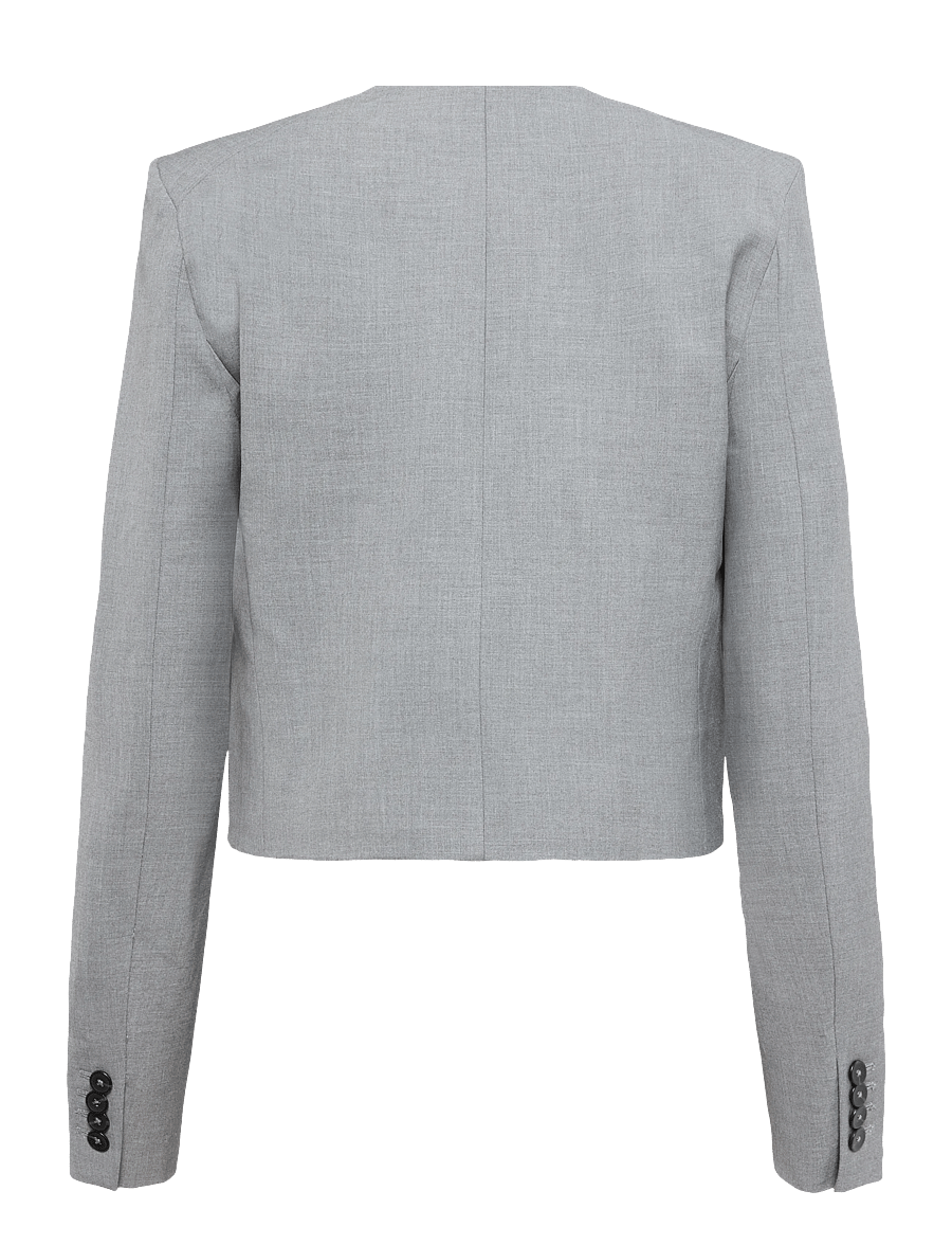 Mango - Straight jacket with flap pockets - korta kavajer - grey - 1