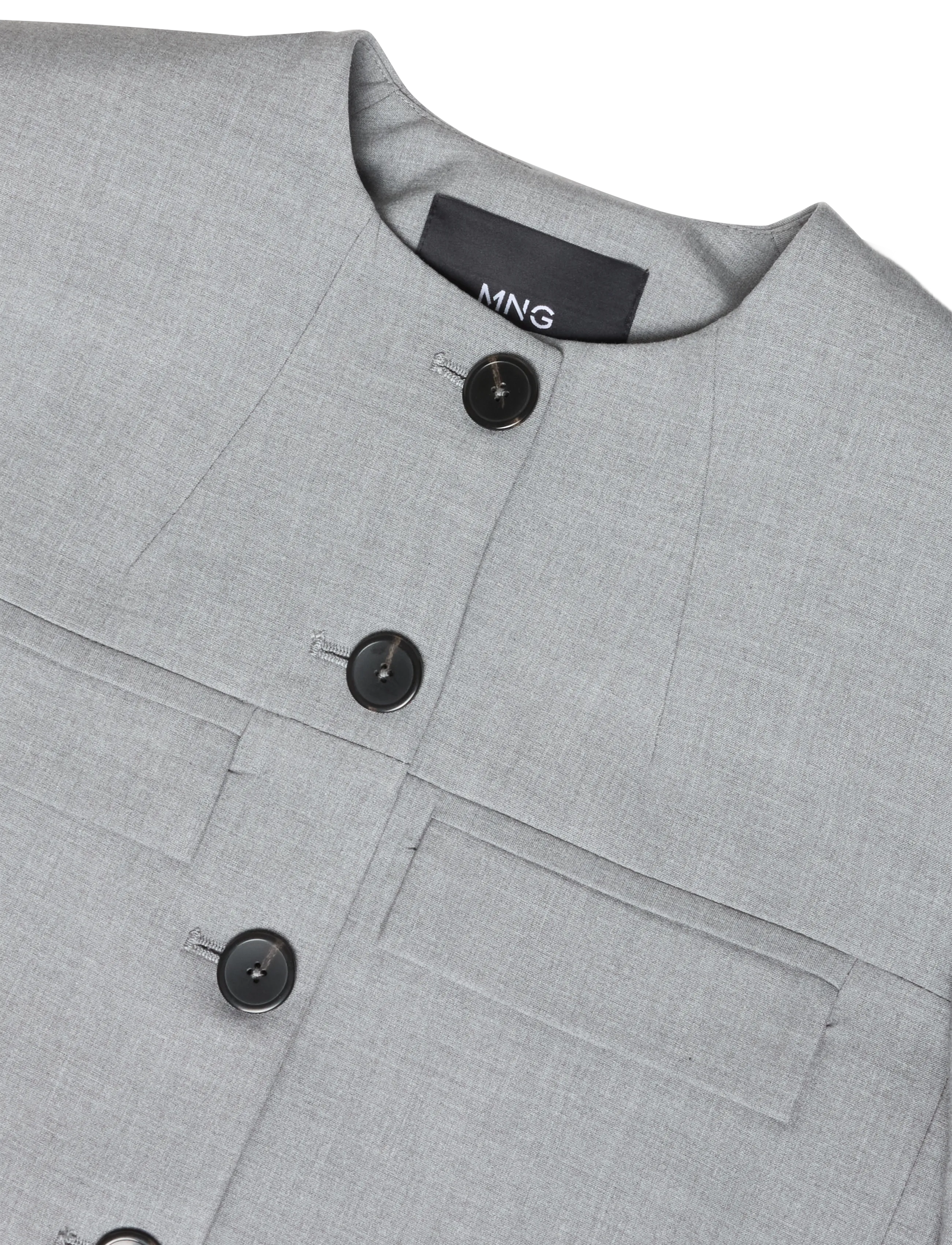 Mango - Straight jacket with flap pockets - korta kavajer - grey - 2
