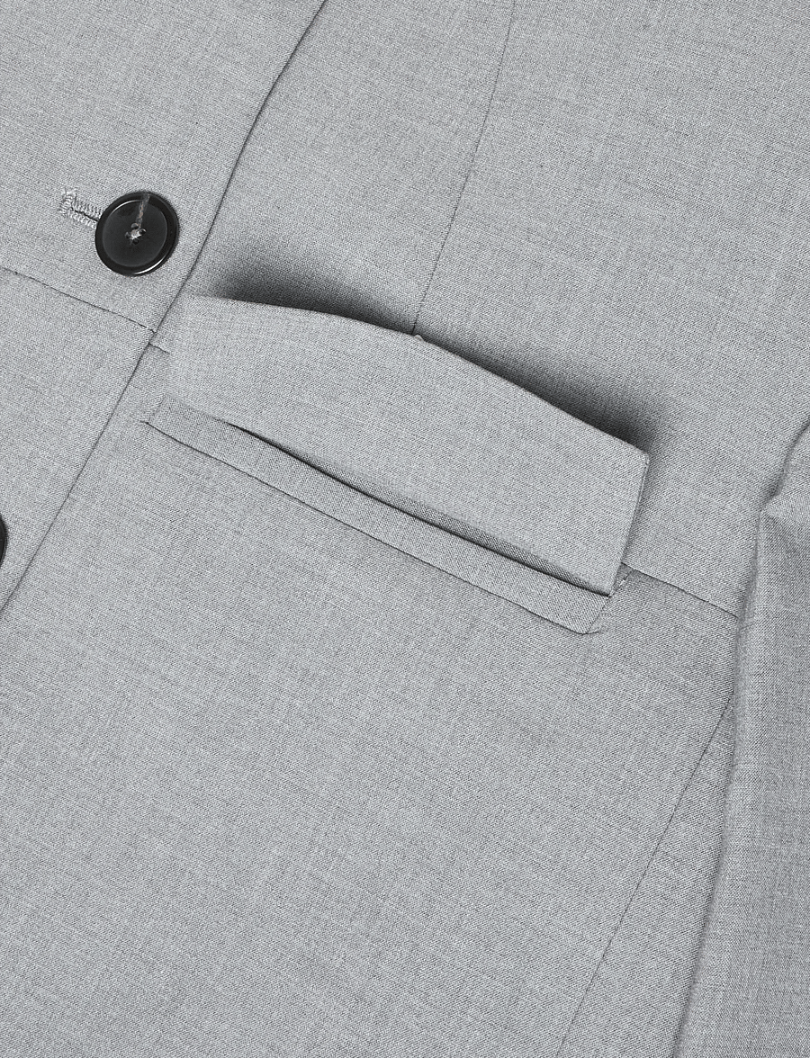 Mango - Straight jacket with flap pockets - korta kavajer - grey - 3