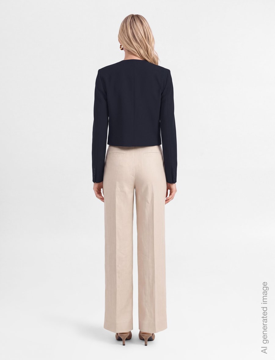 Mango - Straight jacket with flap pockets - korte blazere - navy - 4