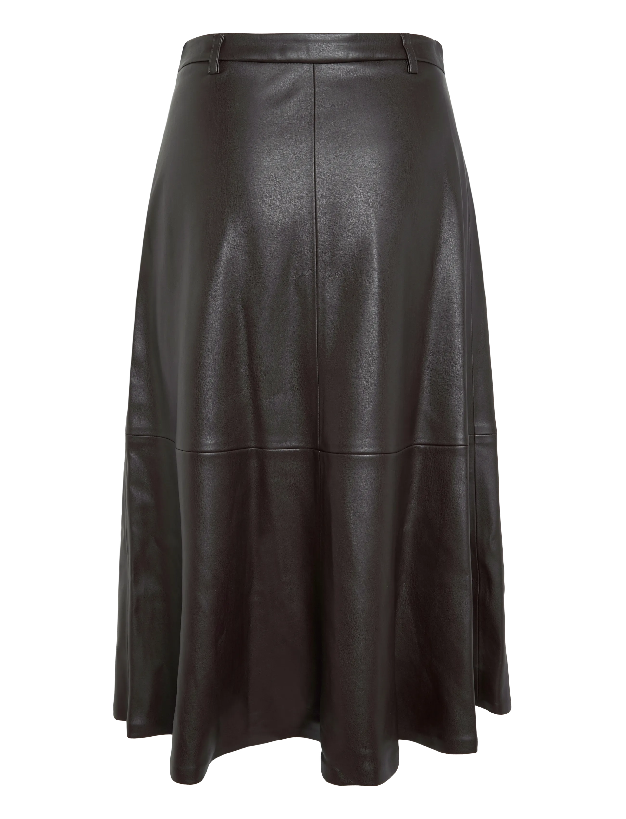 Mango - Faux leather A-line skirt - dark brown - 1