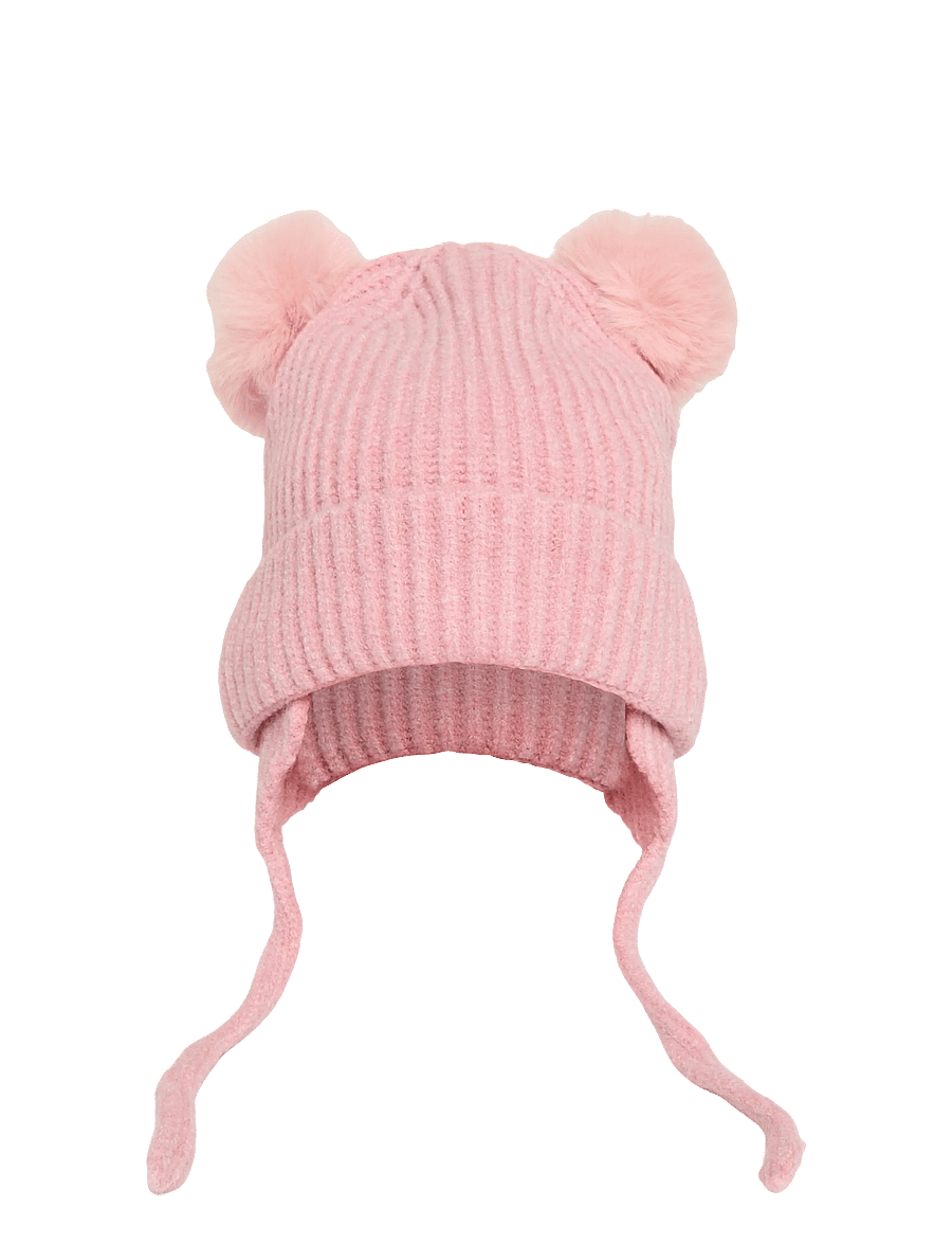 Mango - Pom-pom knitted hat - babyhuer - lt-pastel pink - 0