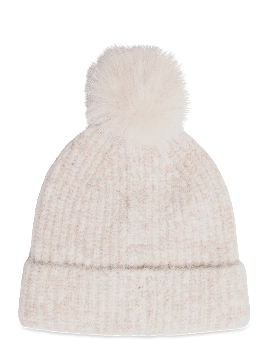 Mango - Pom pom cable-knit beanie - vintermössor - lt pastel brown - 0