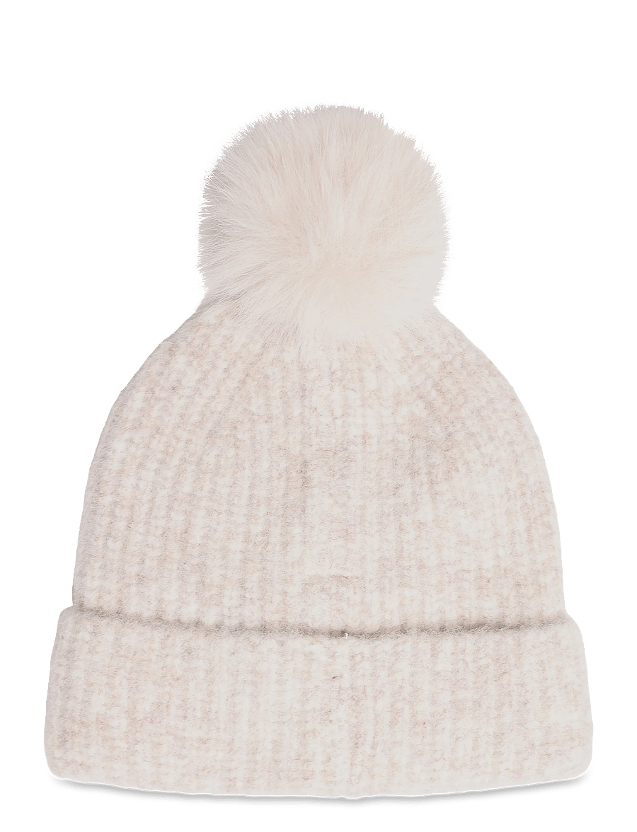 Mango - Pom pom cable-knit beanie - vintermössor - lt pastel brown - 1