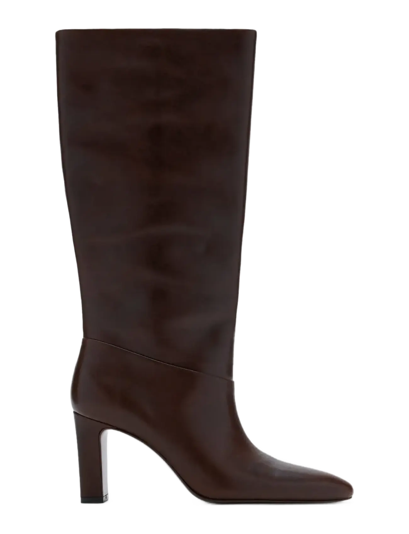Mango Leather heeled boots - Langskaftede støvler - DARK RED / burgundy