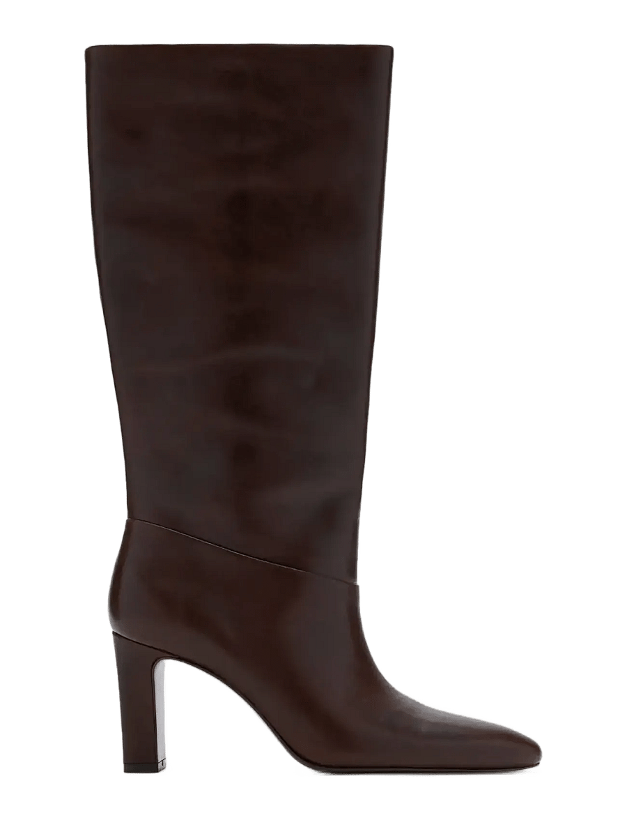 Mango - Leather heeled boots - langskaftede støvler - dark red - 0