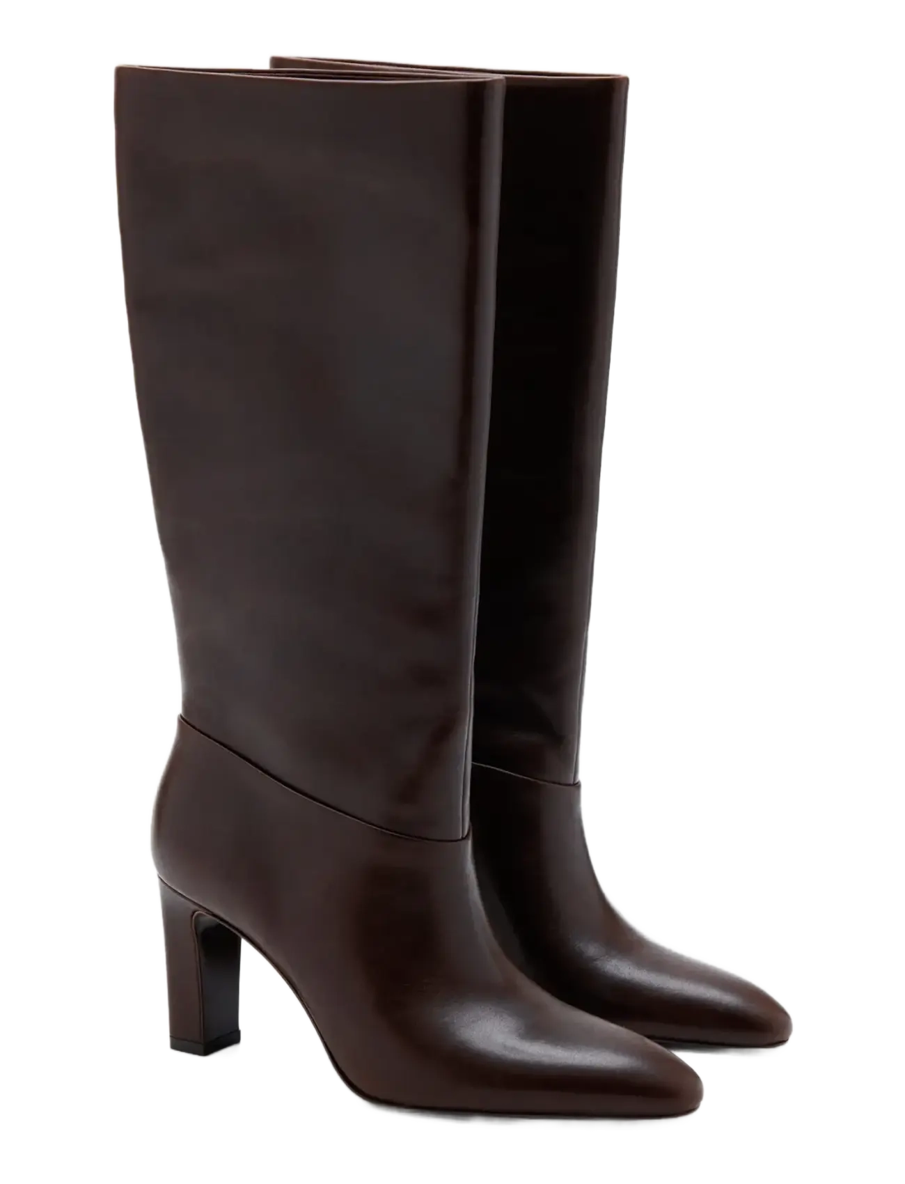 Mango - Leather heeled boots - langskaftede støvler - dark red - 1