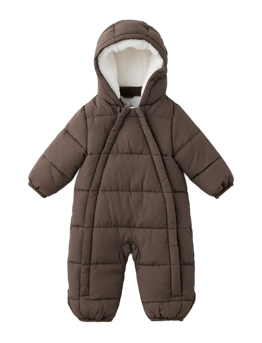 Mango - Quilted zip-up jumper - termooveraller - dark brown - 0