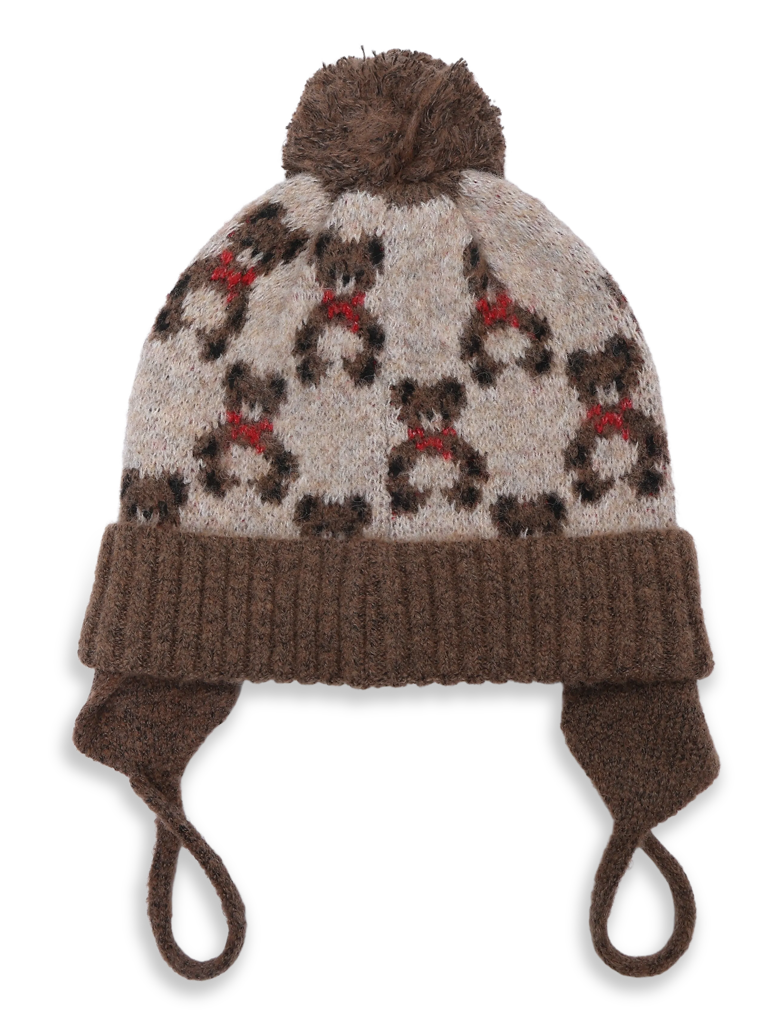 Mango - Knitted hat with bears - babyhuer - medium brown - 1