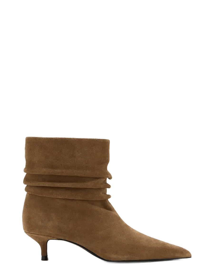 Mango - Slouchy suede ankle boot - støvletter - medium brown - 0
