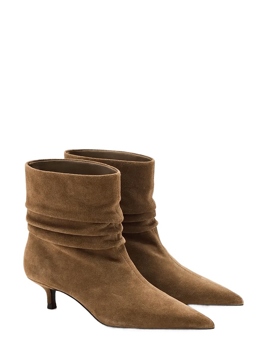 Mango - Slouchy suede ankle boot - støvletter - medium brown - 1