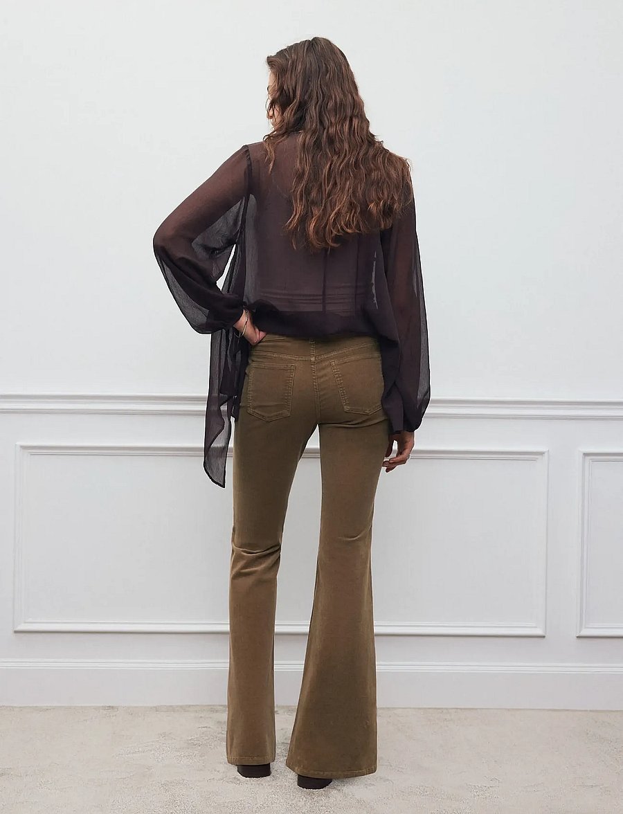 Mango - Flared corduroy trousers - bukser - medium brown - 2