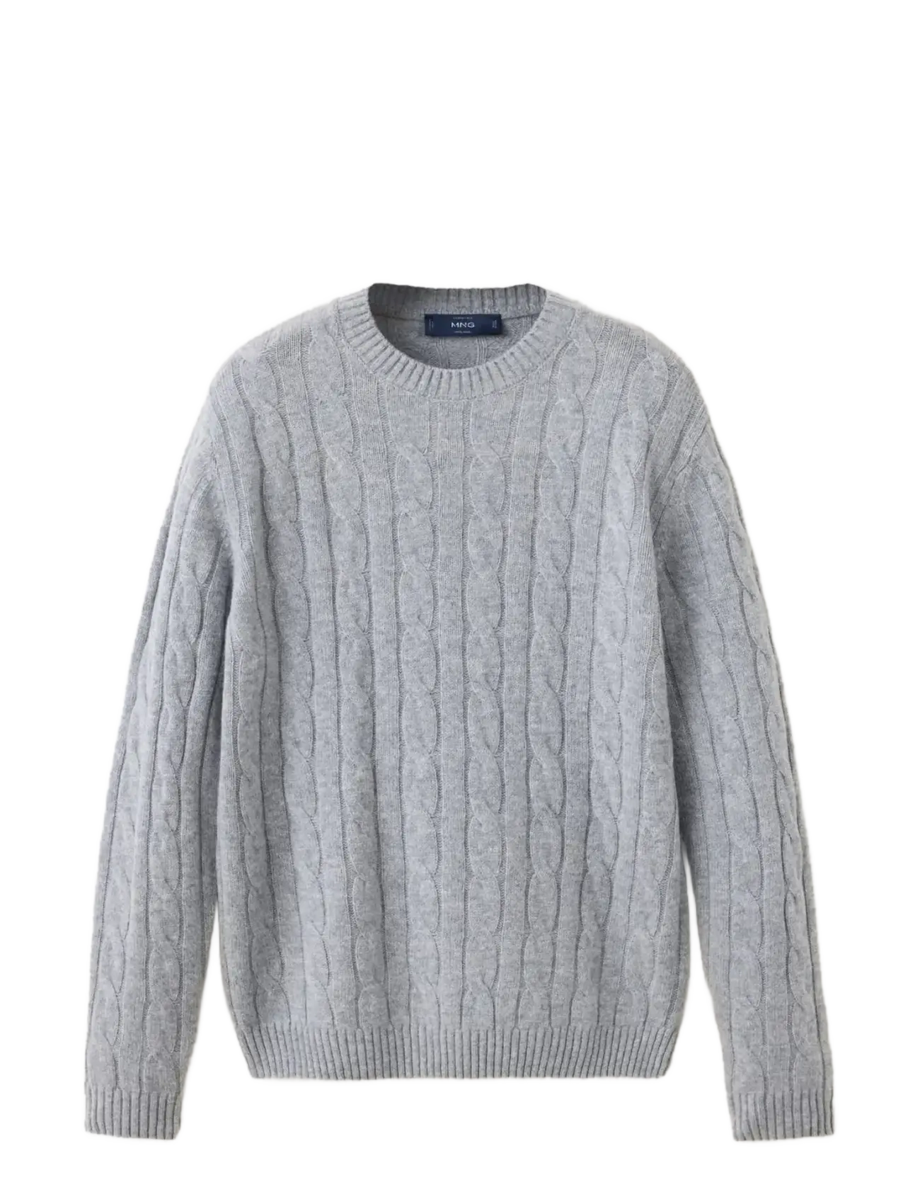 Mango 100% wool cable-knit jumper - Tøj - MEDIUM GREY / grey