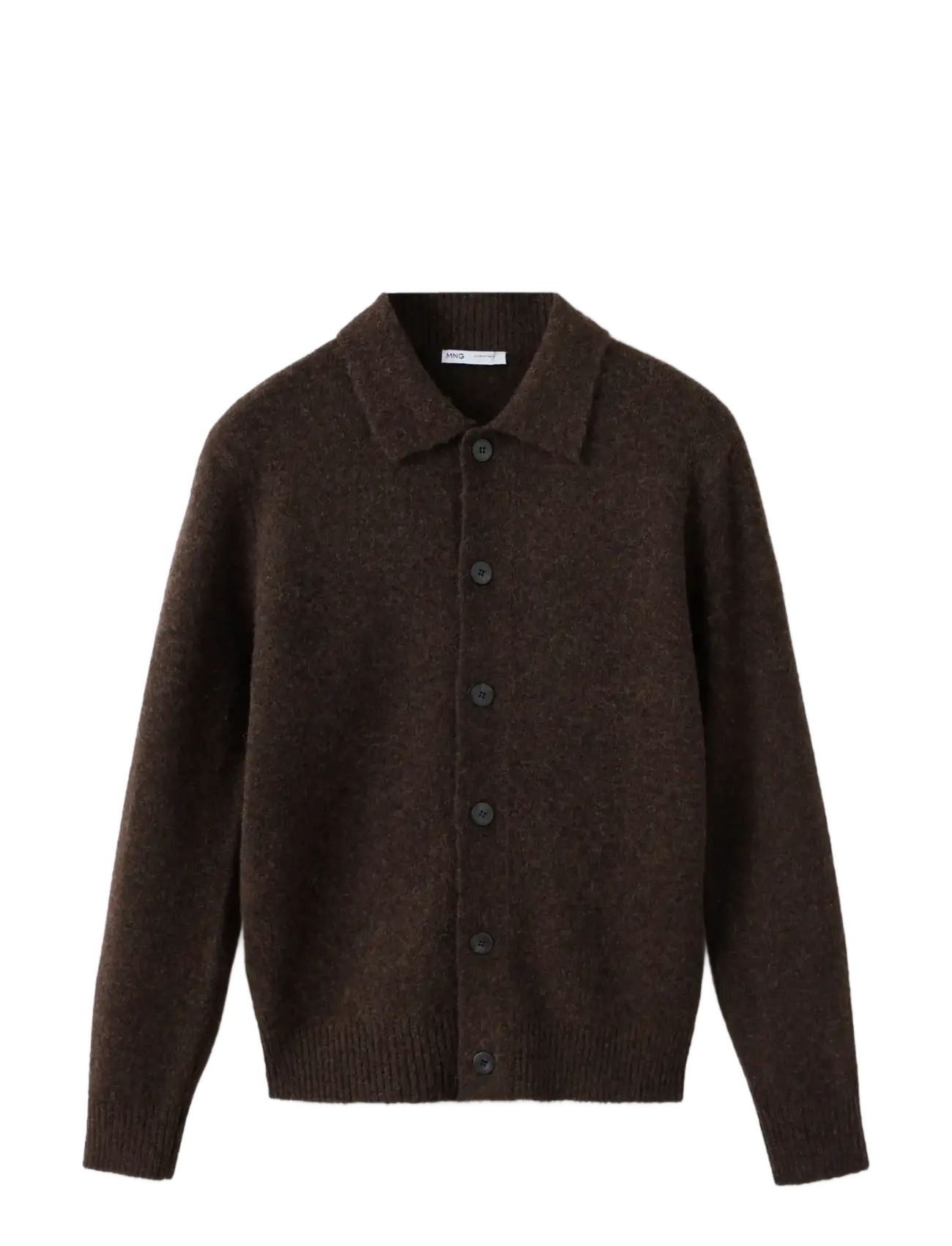 Mango Alpaca wool-blend cardigan - Tøj - DARK BROWN / brown
