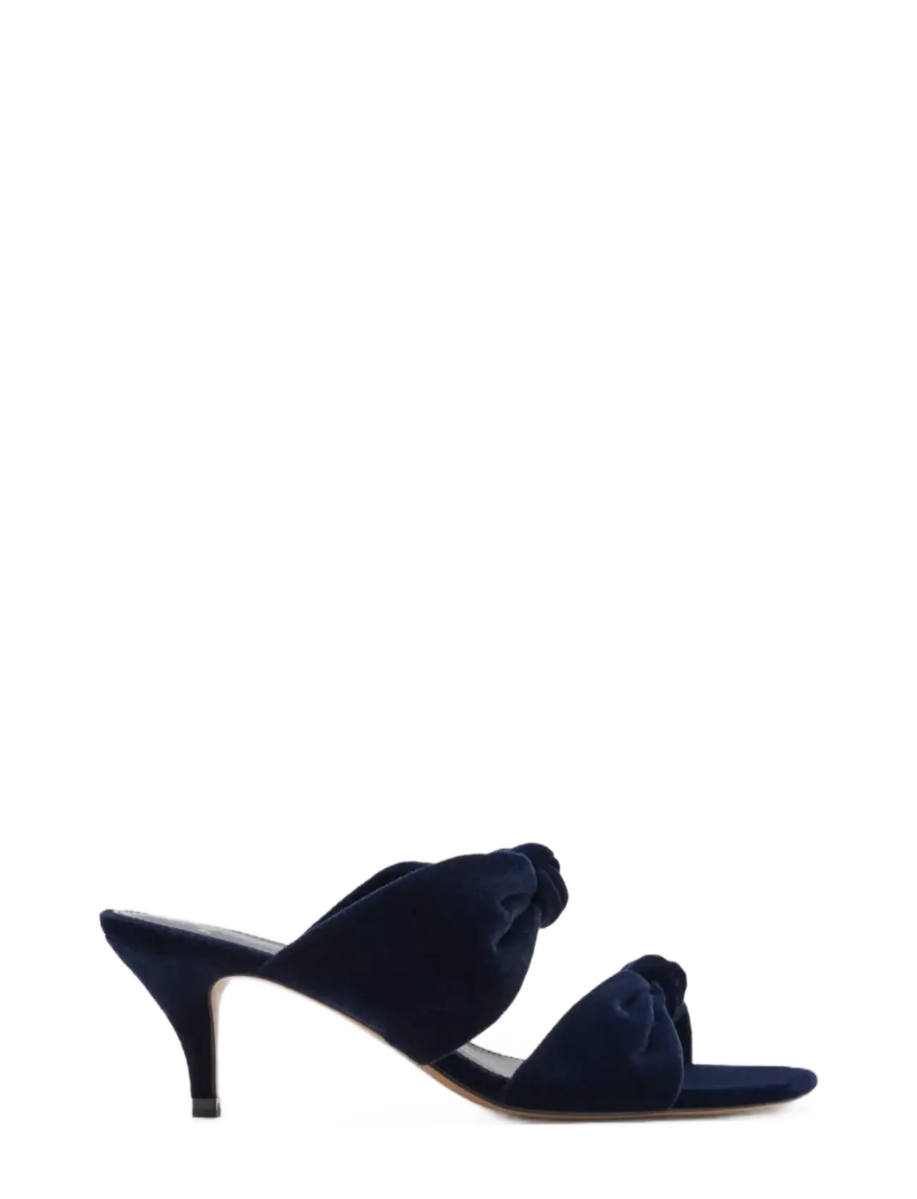 Mango Velvet knot-heeled sandal - Sko - DARK BLUE / navy