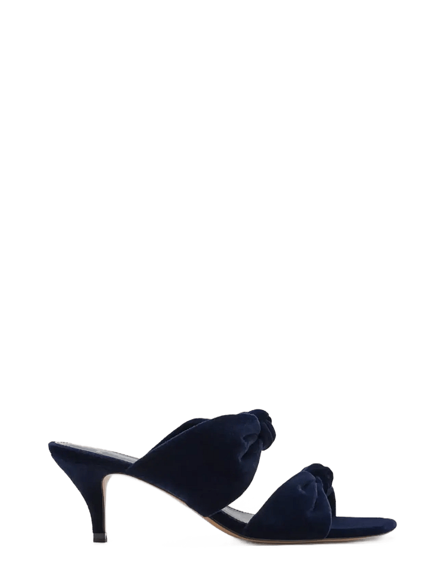 Mango - Velvet knot-heeled sandal - slingbacks med hæle - dark blue - 0