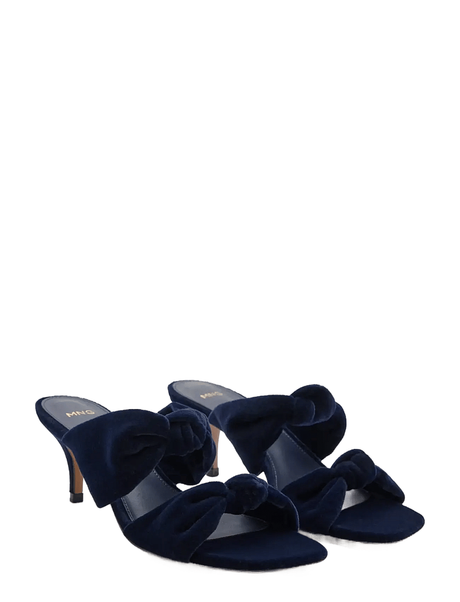 Mango - Velvet knot-heeled sandal - slingbacks med hæle - dark blue - 1