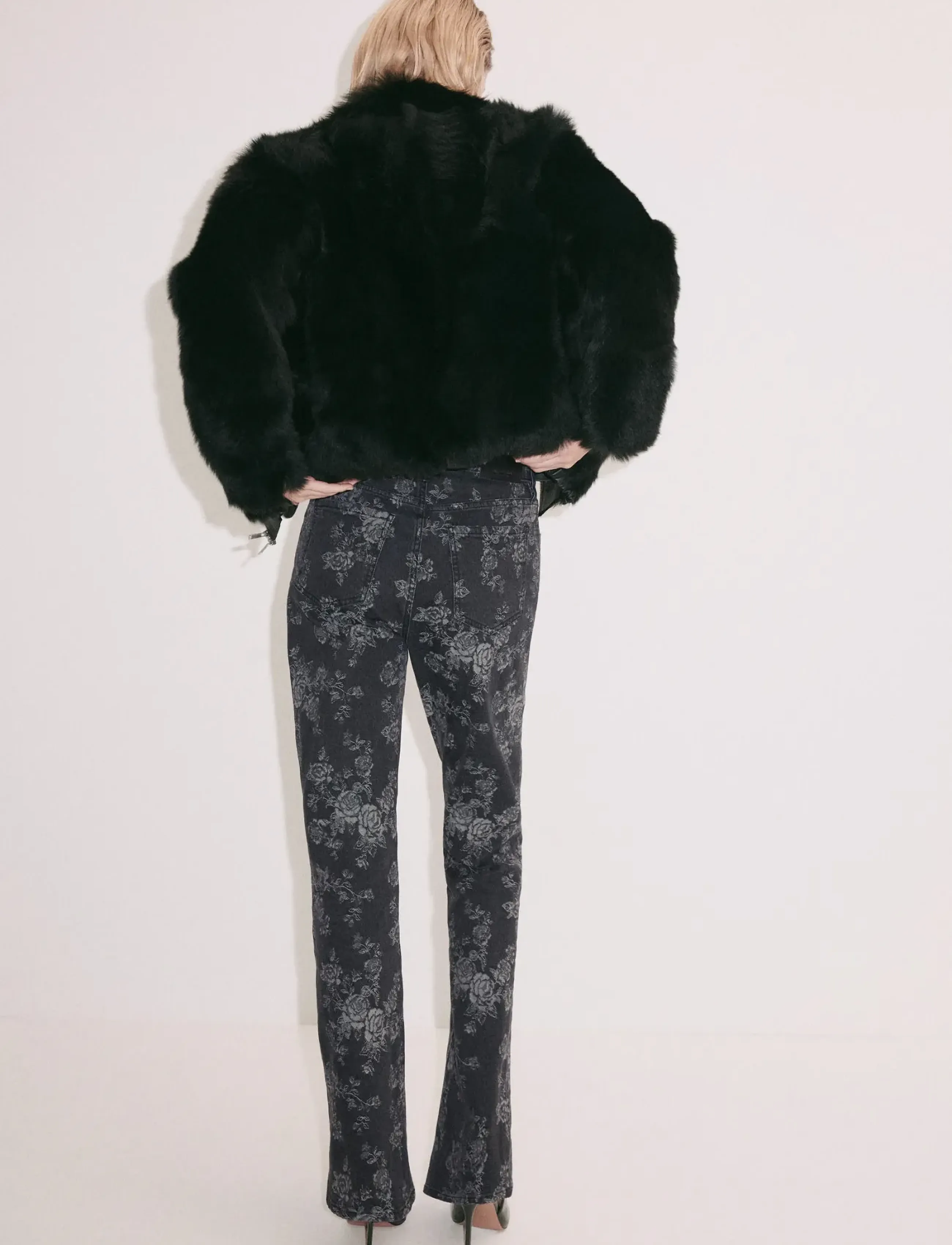 Mango - Floral print flared jeans - utsvängda jeans - open grey - 2