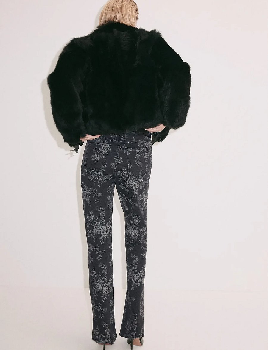Mango - Floral print flared jeans - utsvängda jeans - open grey - 2