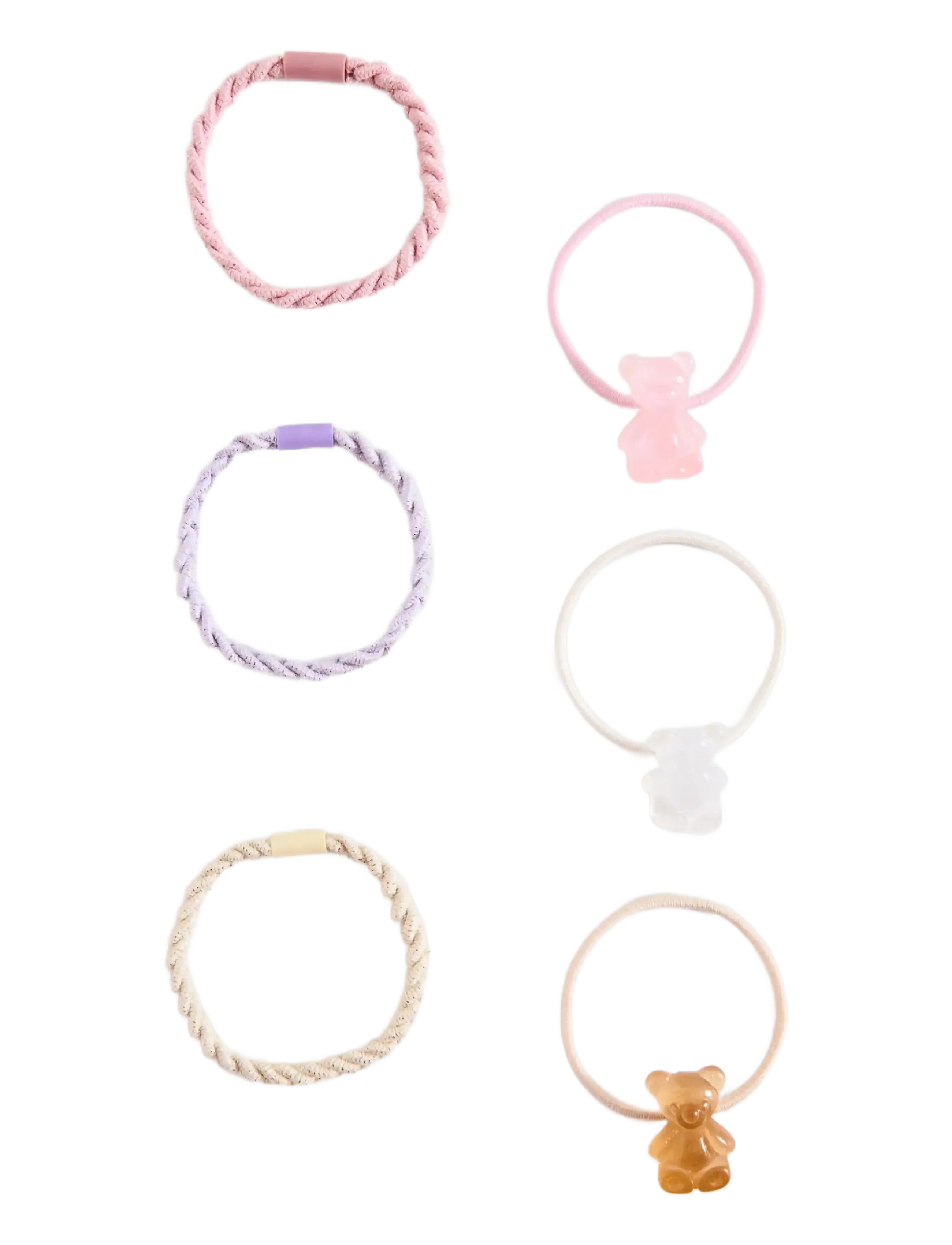Mango Pack 6 Hair Ties, Børn, Hårelastik Sæt, Beige, Str: ONE SIZE