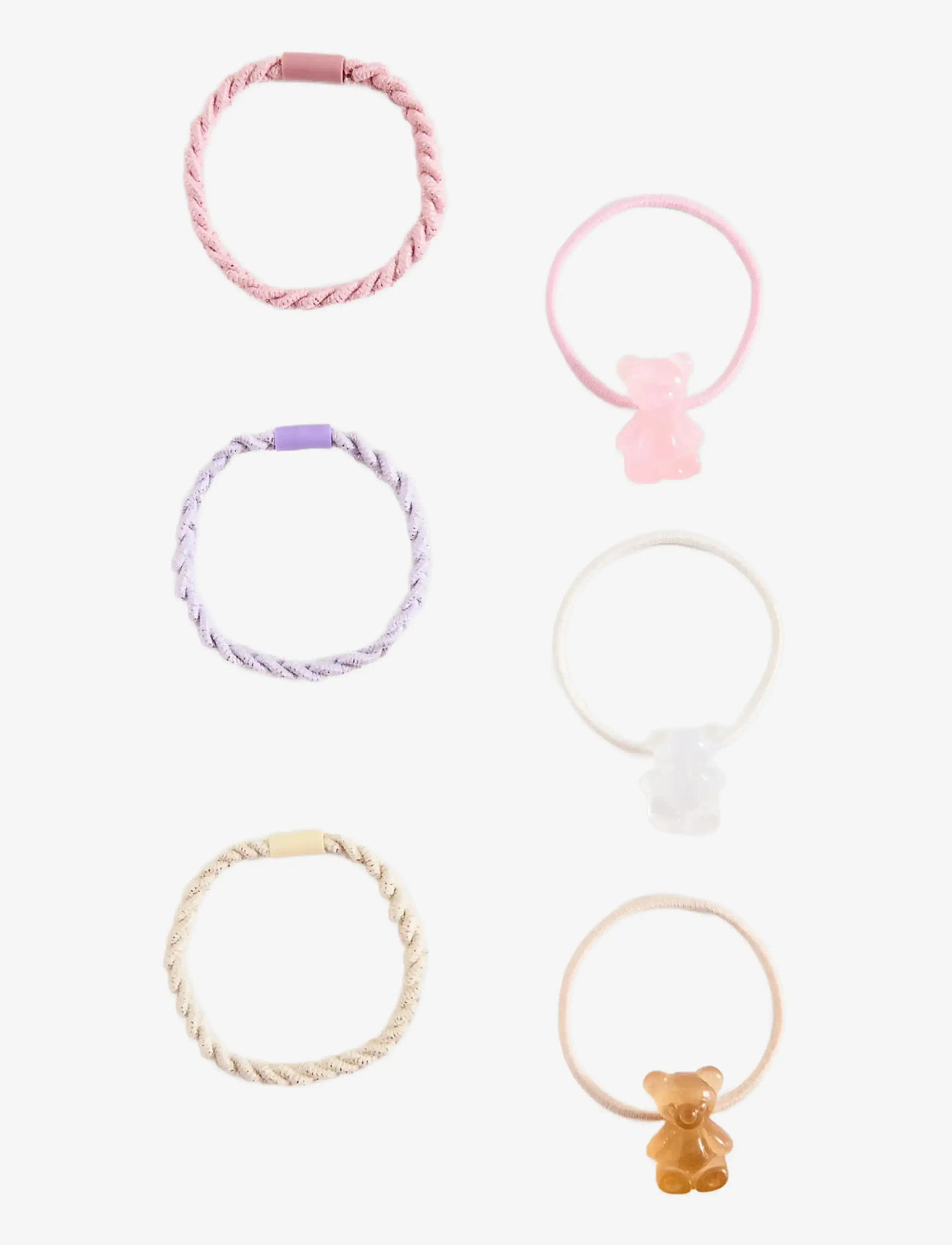 Mango - Pack 6 hair ties - hårband - lt pastel brown - 0