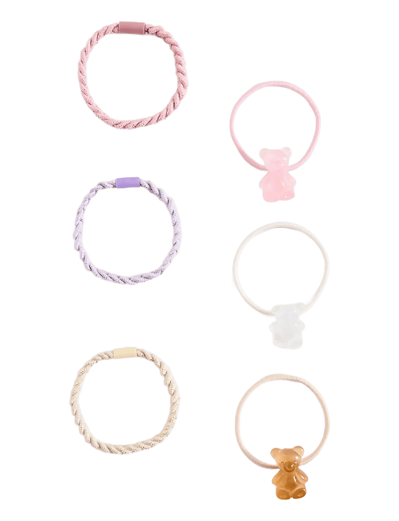 Mango - Pack 6 hair ties - hårband - lt pastel brown - 0