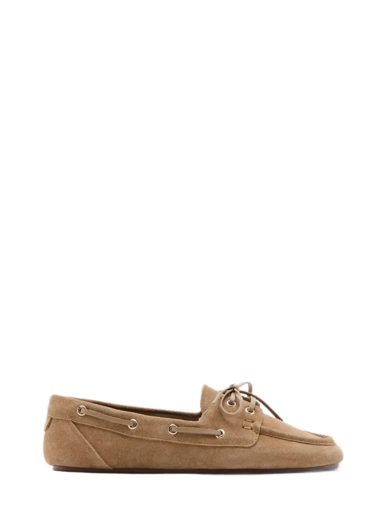 Mango Suede Driving Sko, 37, Beige, Loafers > Flat Loafers, Dame