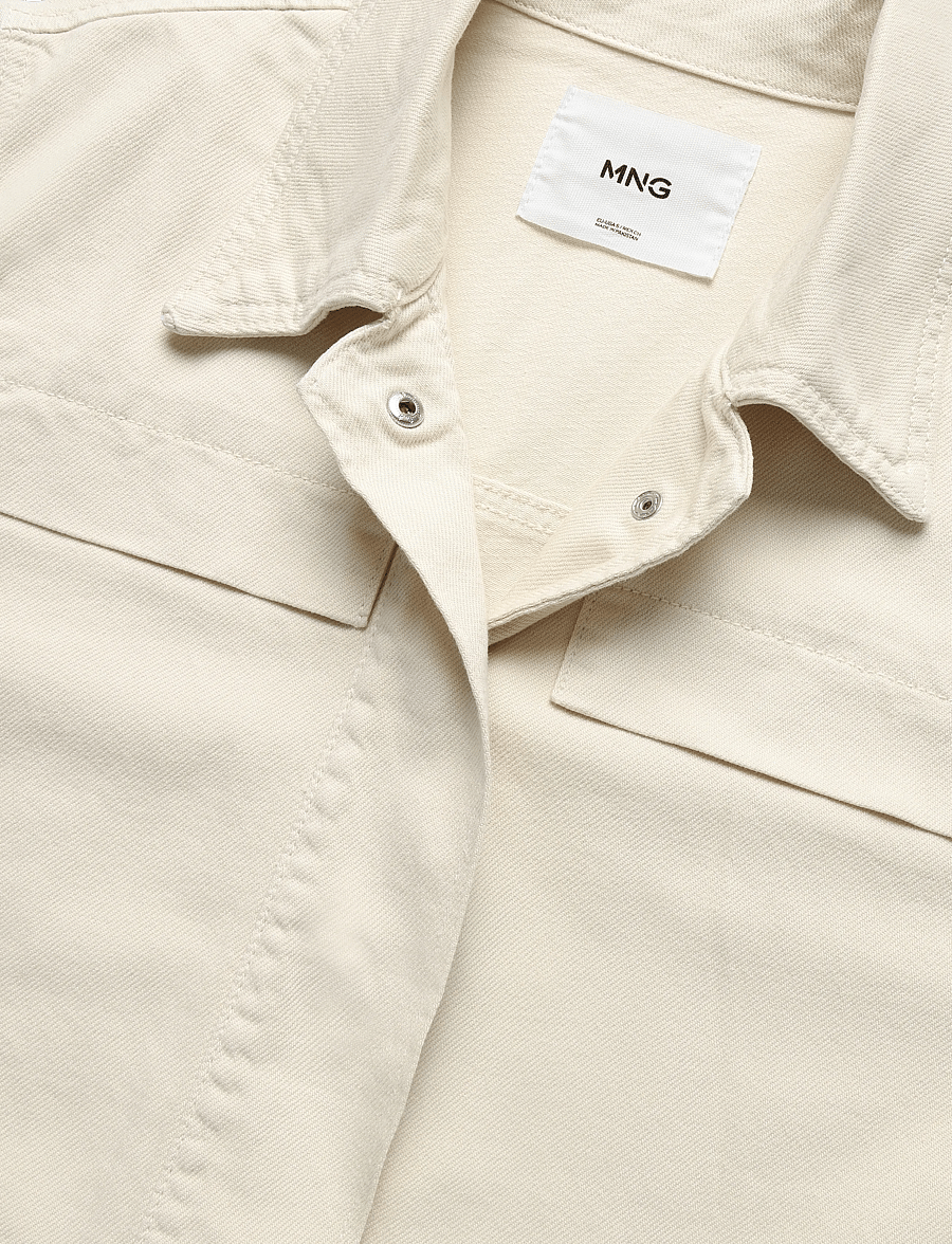 Mango - Oversized denim gilet - jeansvästar - light beige - 4