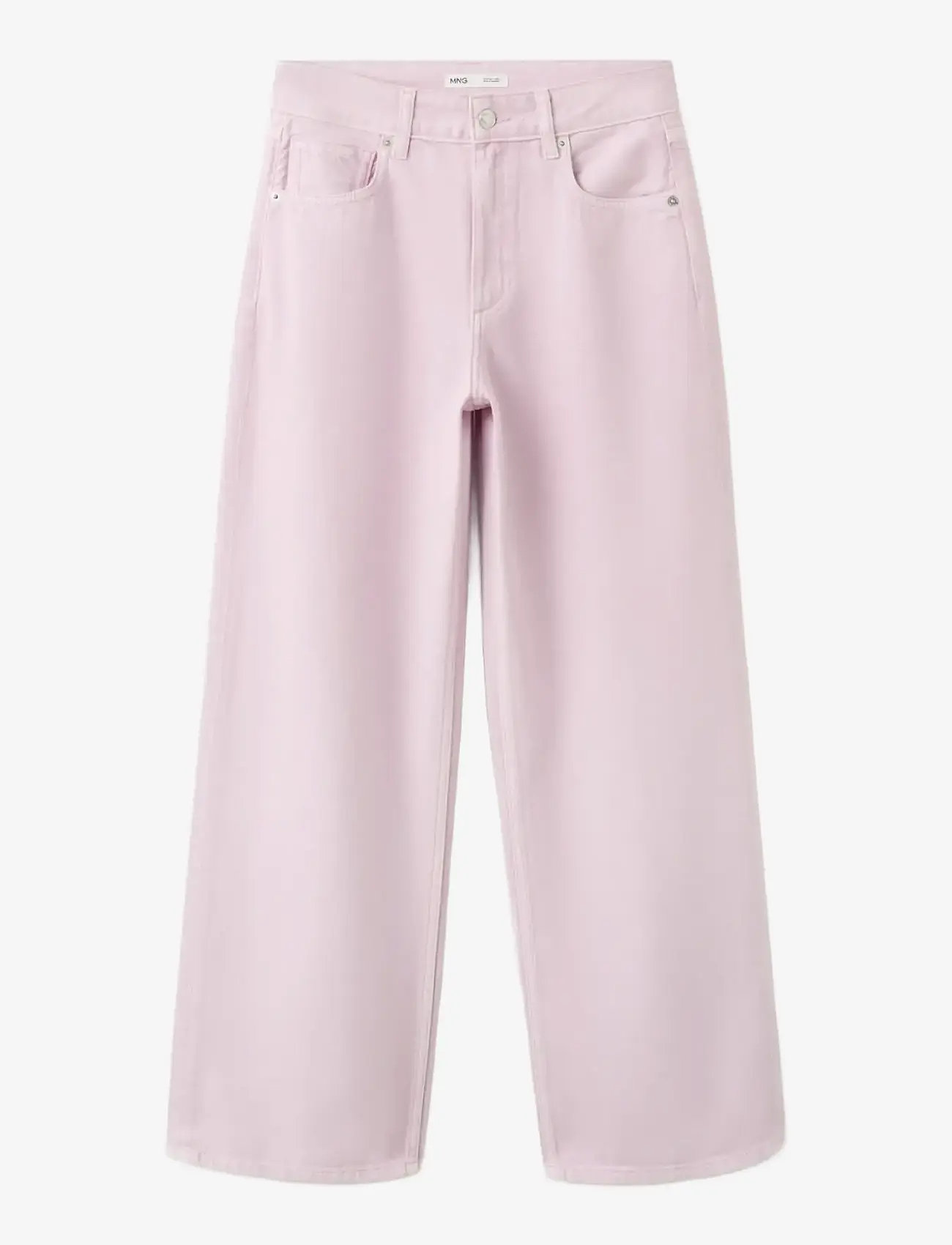 Mango - Straight low-waist jeans - brede jeans - pink - 1