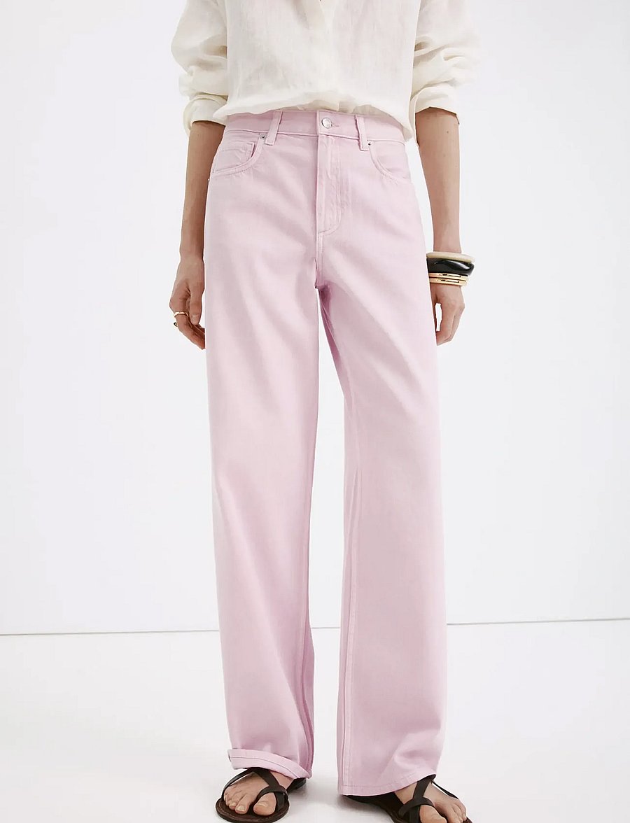 Mango - Straight low-waist jeans - vida jeans - pink - 0