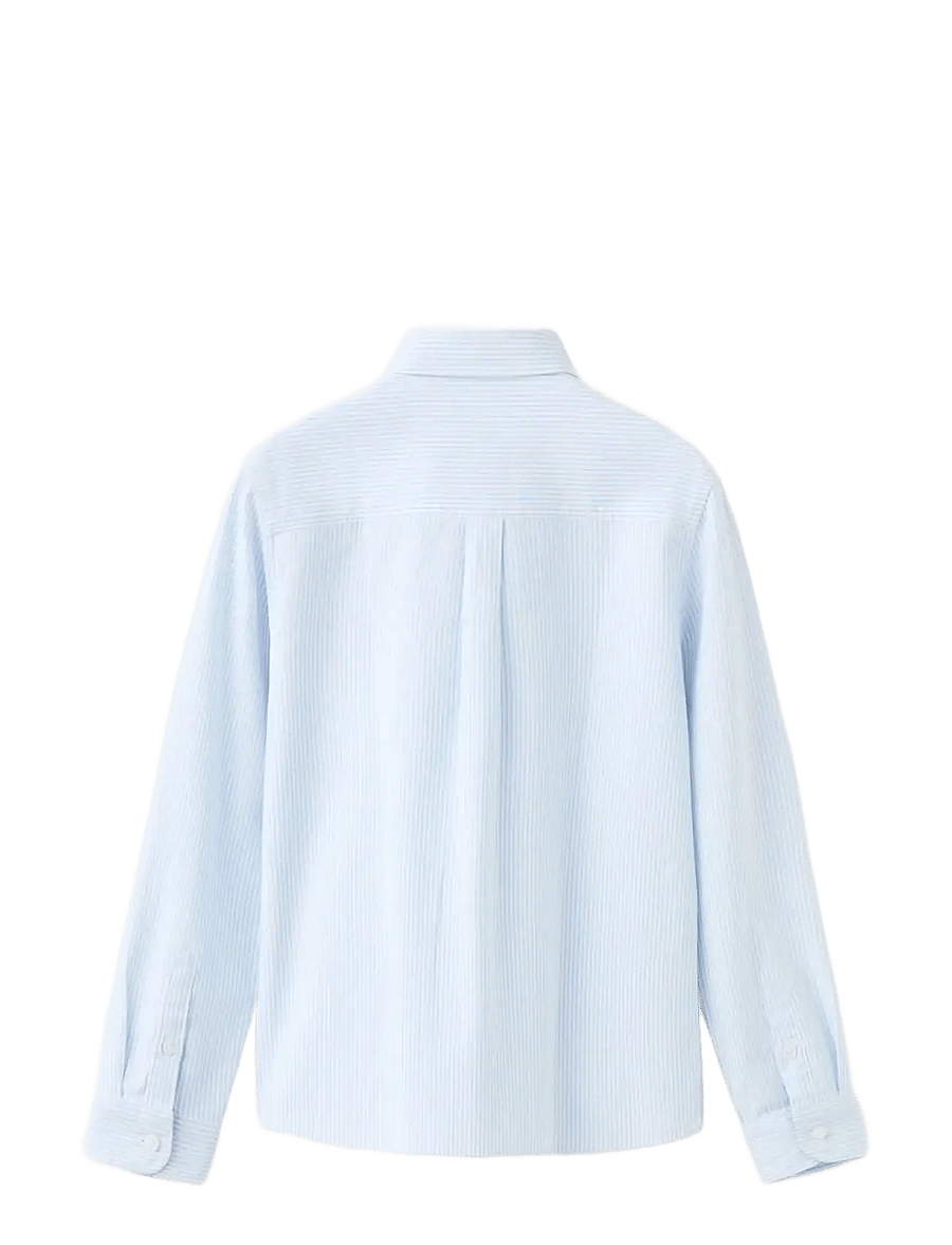 Mango - Striped Oxford shirt - långärmade skjortor - lt-pastel blue - 1