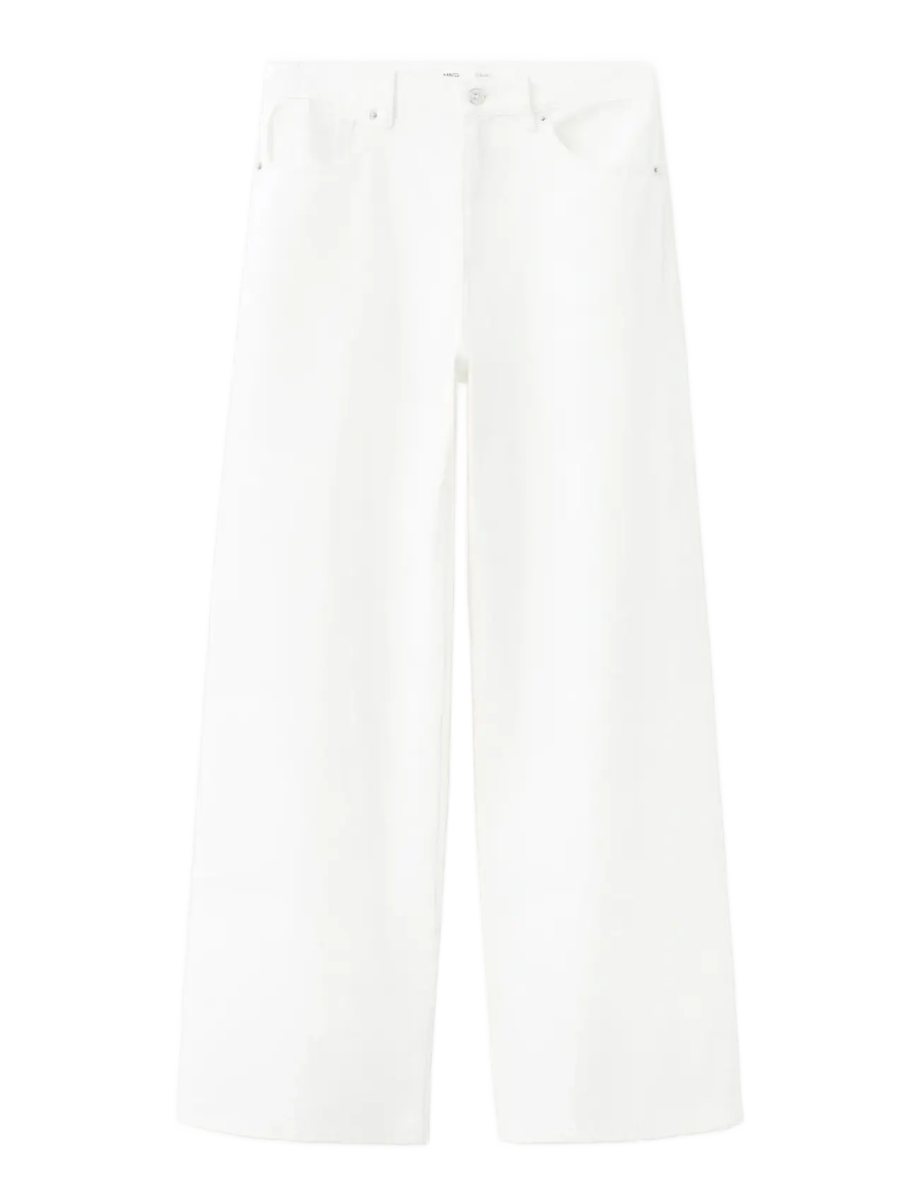 MANGO Low-Rise Wideleg Jeans Weiß - 42 - Damen