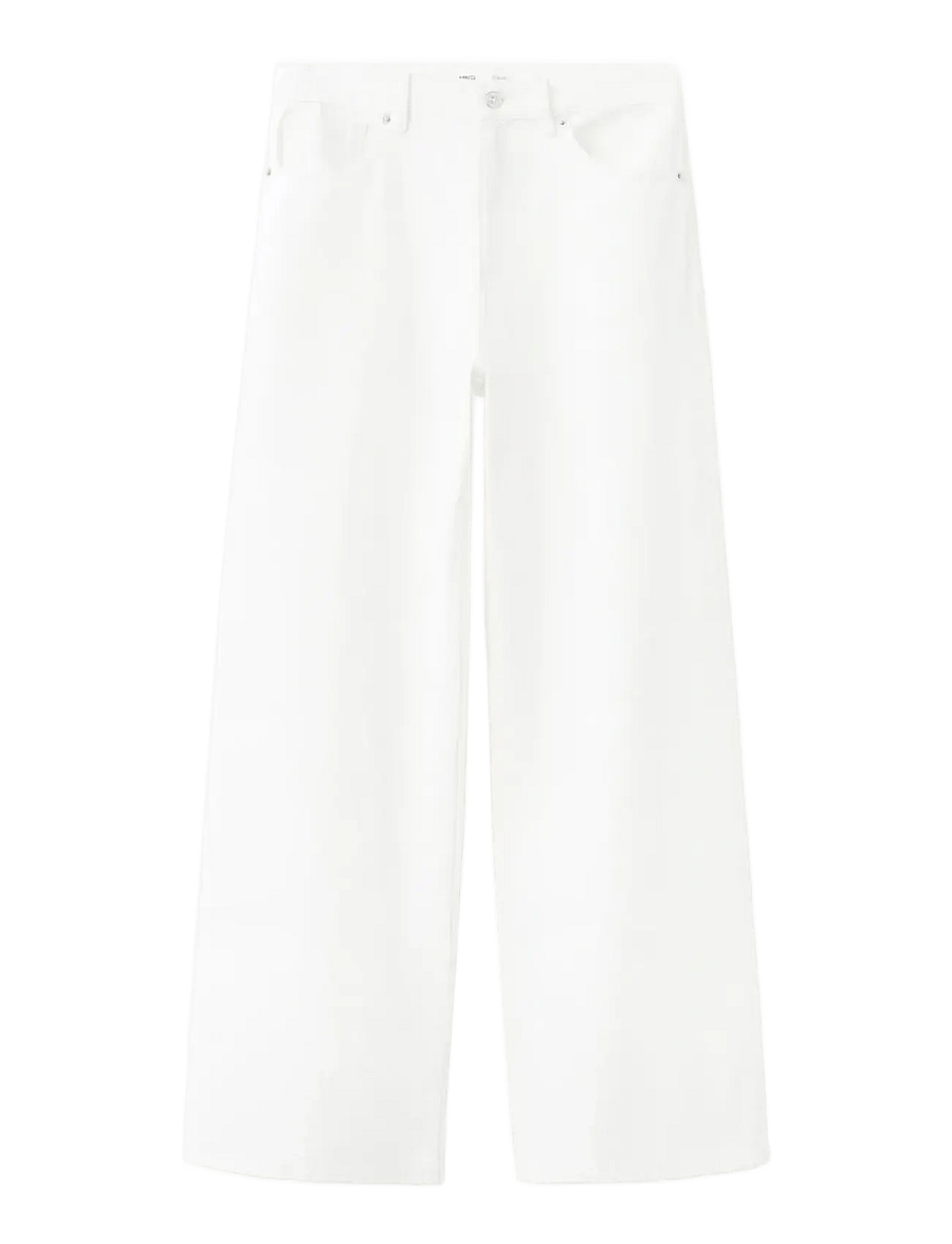 Mango - Low-rise wideleg jeans - leveälahkeiset farkut - white - 1
