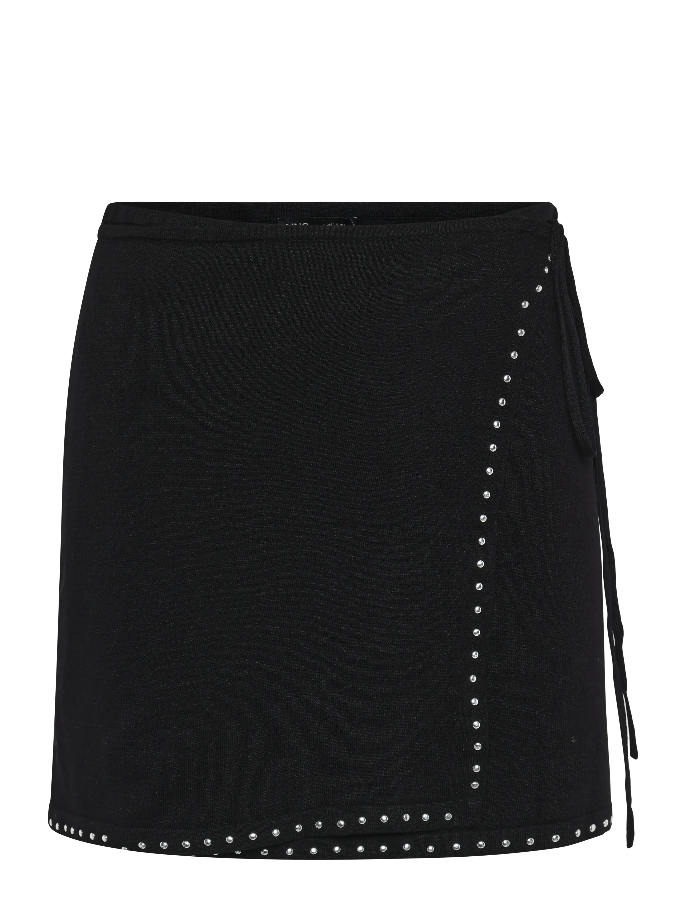 Mango Studded wrap skirt - Tøj - BLACK / black