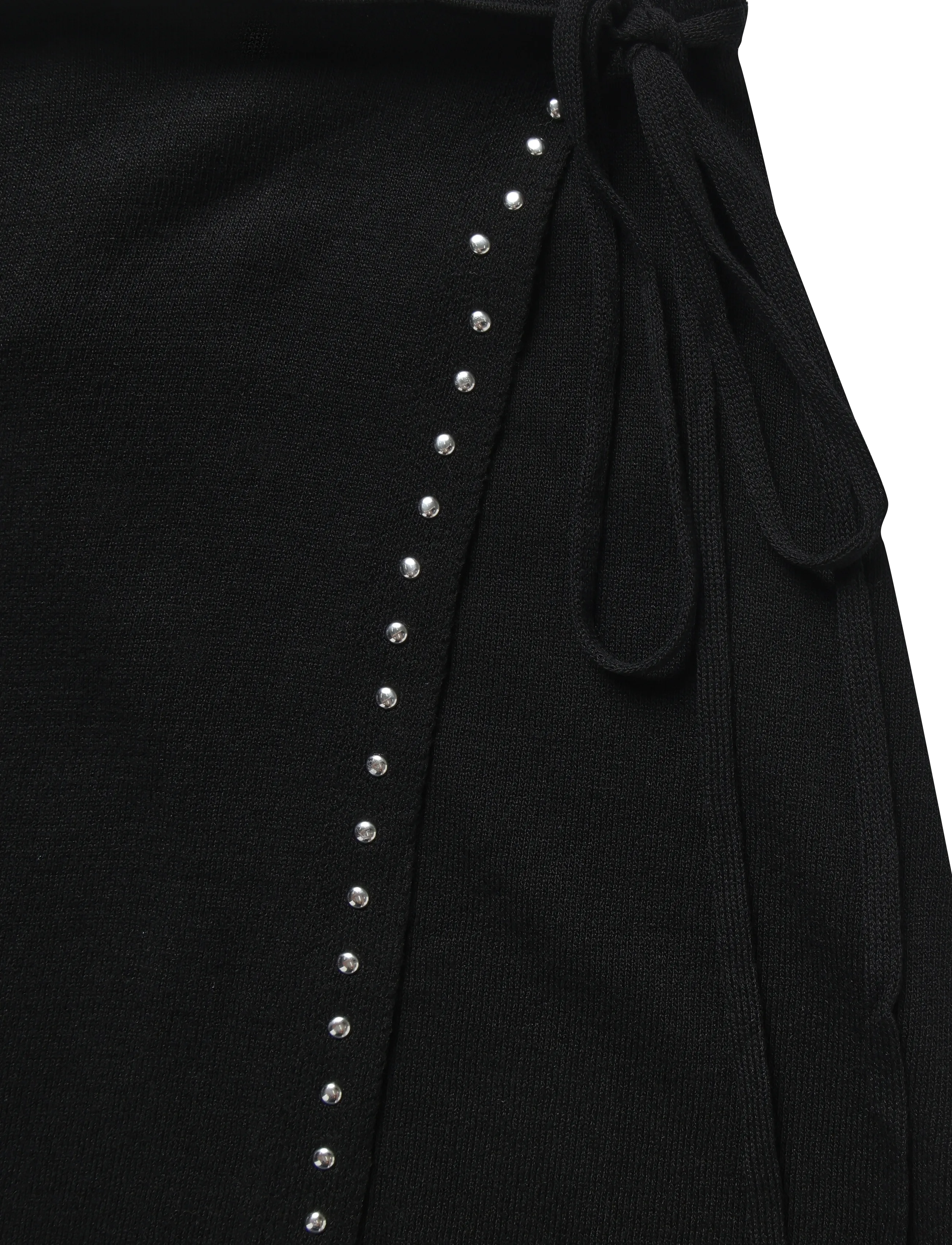 Mango - Studded wrap skirt - stickade kjolar - black - 4