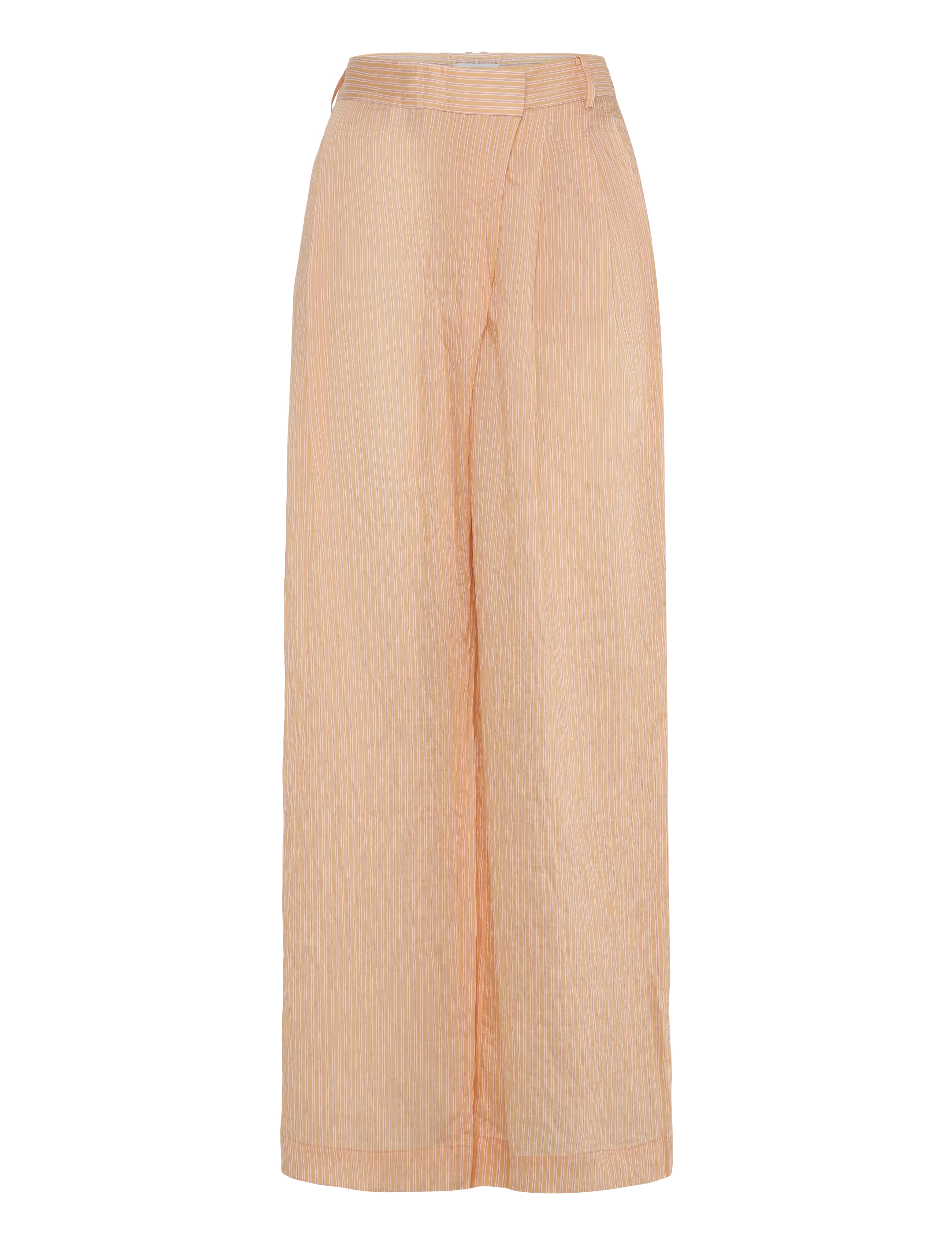 Mango - Striped lyocell trousers - bukser med lige ben - orange - 1